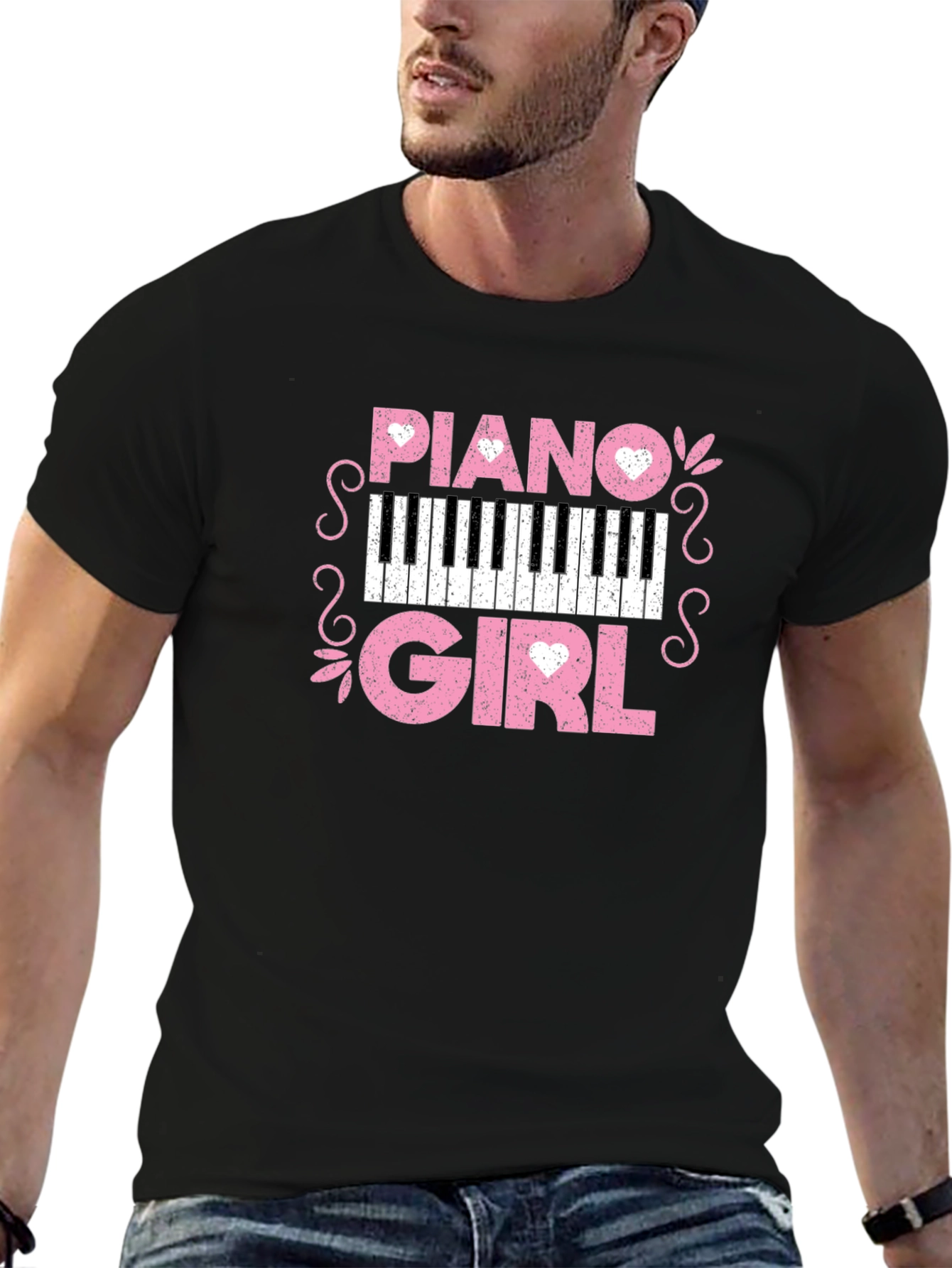 Piano Girl Graphic Tee - Music Lover T-Shirt