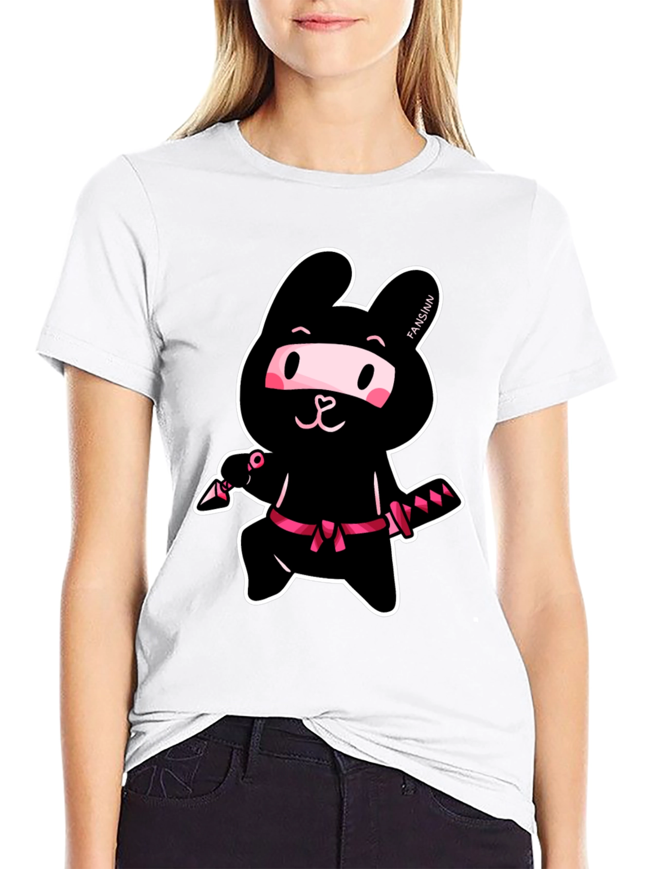 Ninja Bunny T-Shirt - Black Cotton Tee