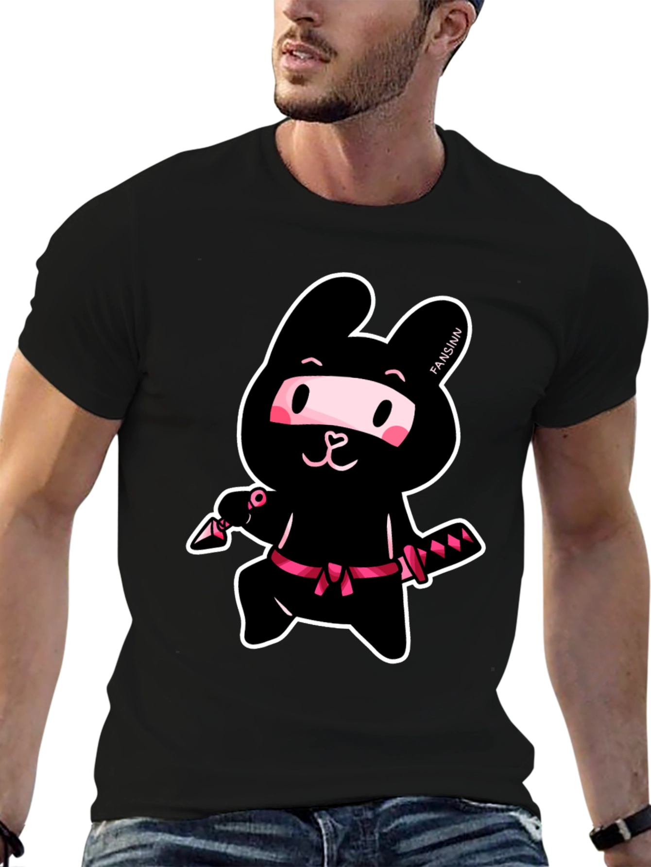 Ninja Bunny T-Shirt - Black Cotton Tee
