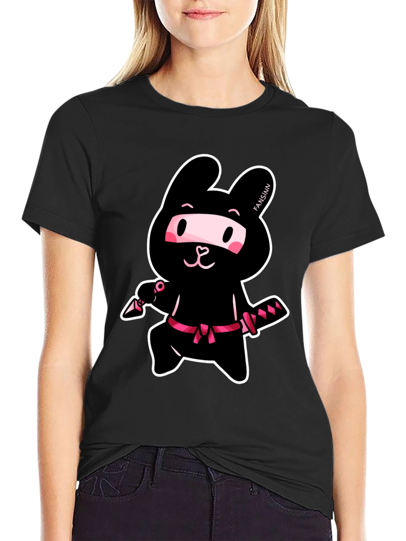 Ninja Bunny T-Shirt - Black Cotton Tee