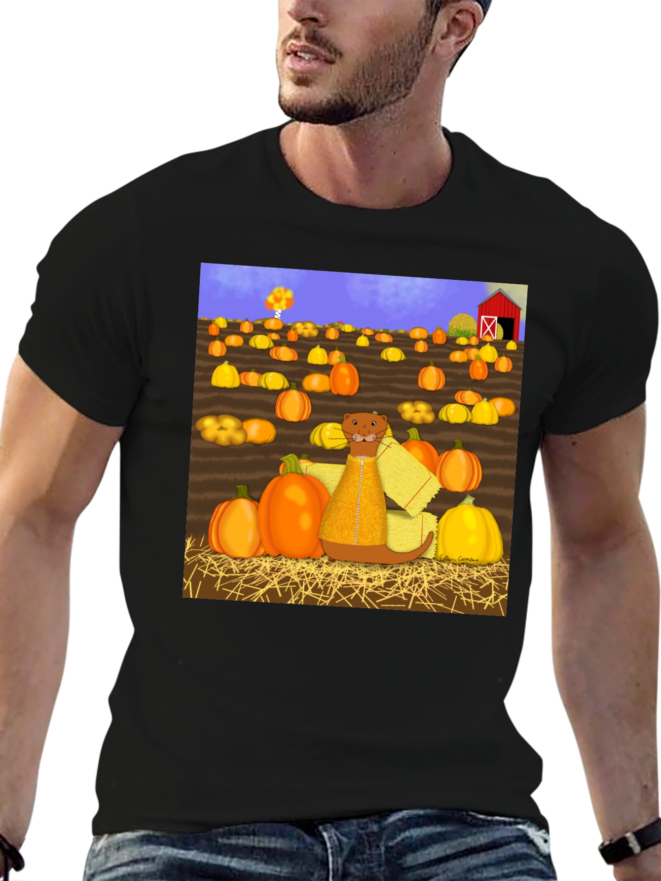 Pumpkin Patch Otter Graphic Tee