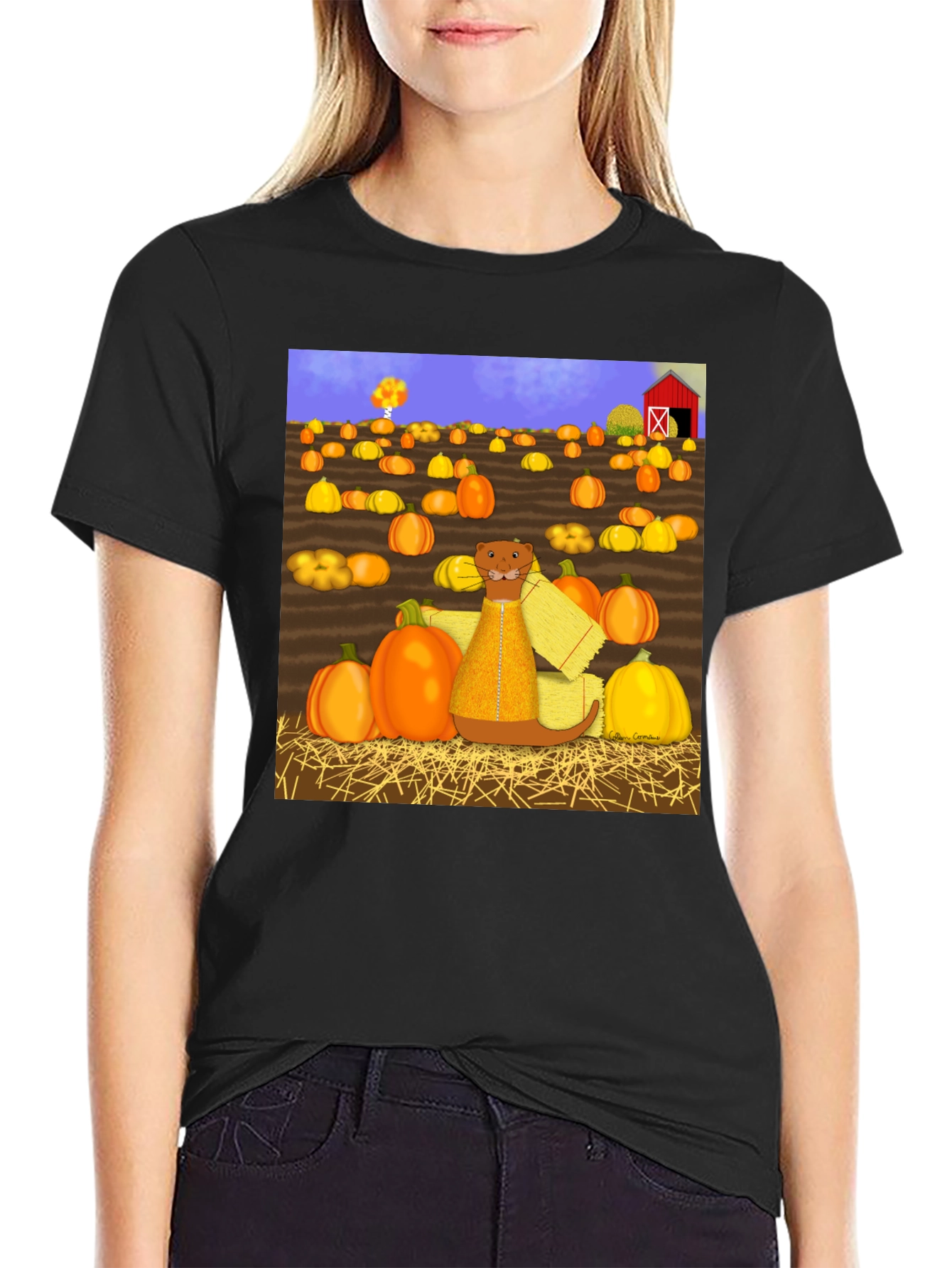 Pumpkin Patch Otter Graphic Tee