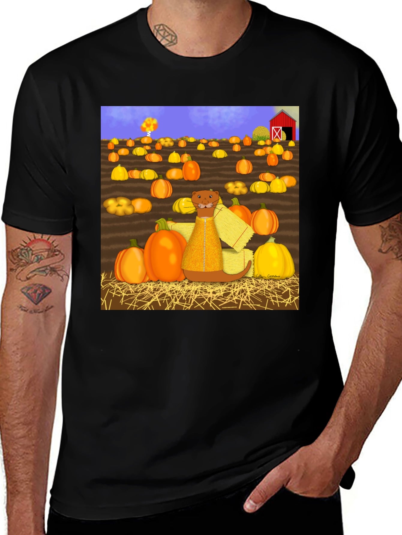Pumpkin Patch Otter Graphic Tee