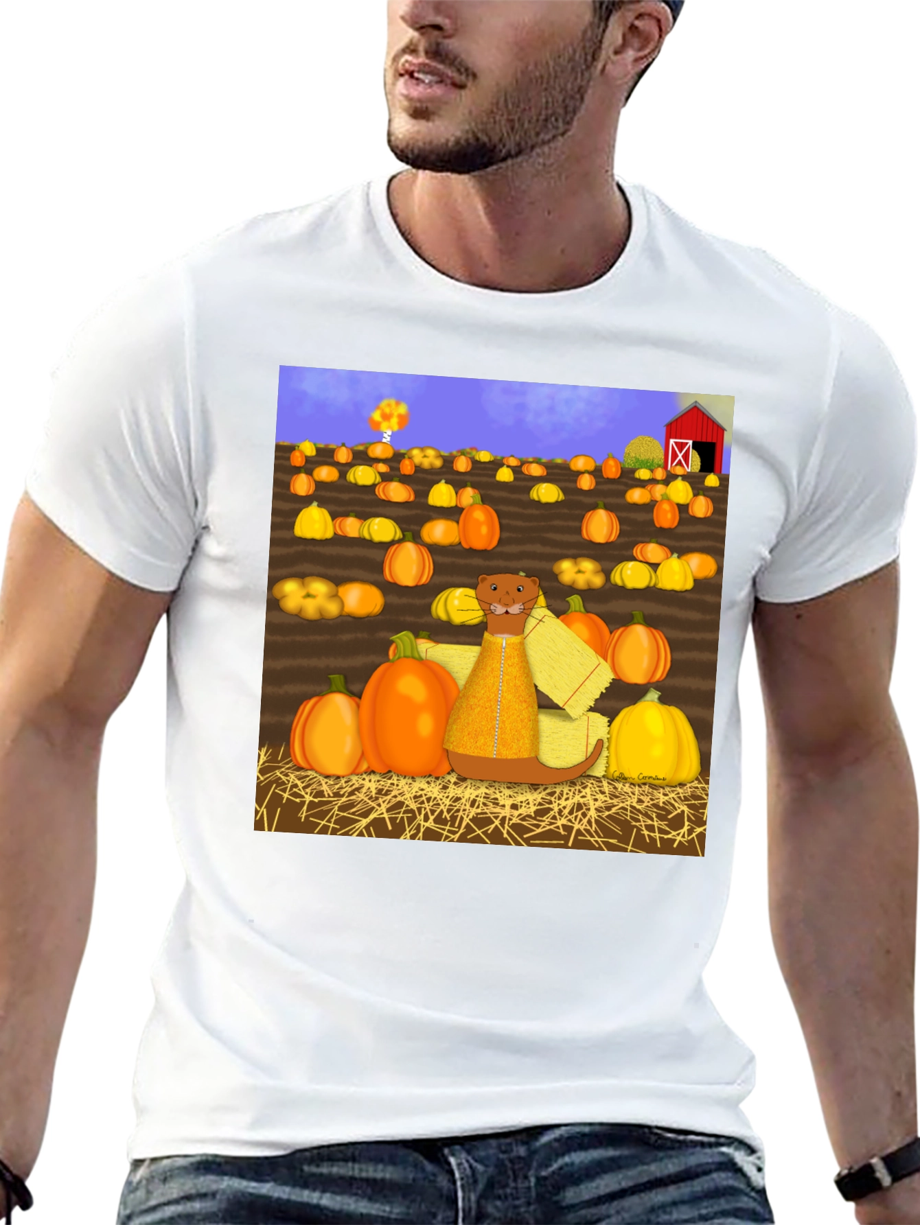 Pumpkin Patch Otter Graphic Tee