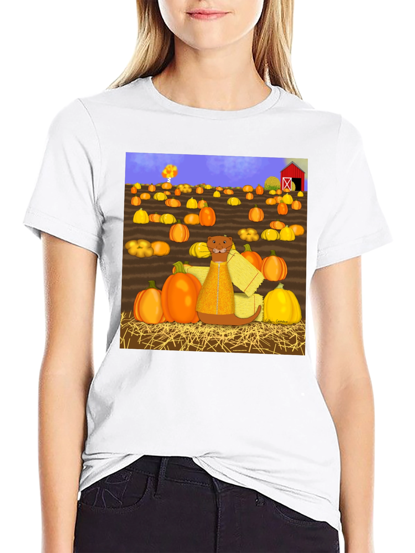 Pumpkin Patch Otter Graphic Tee