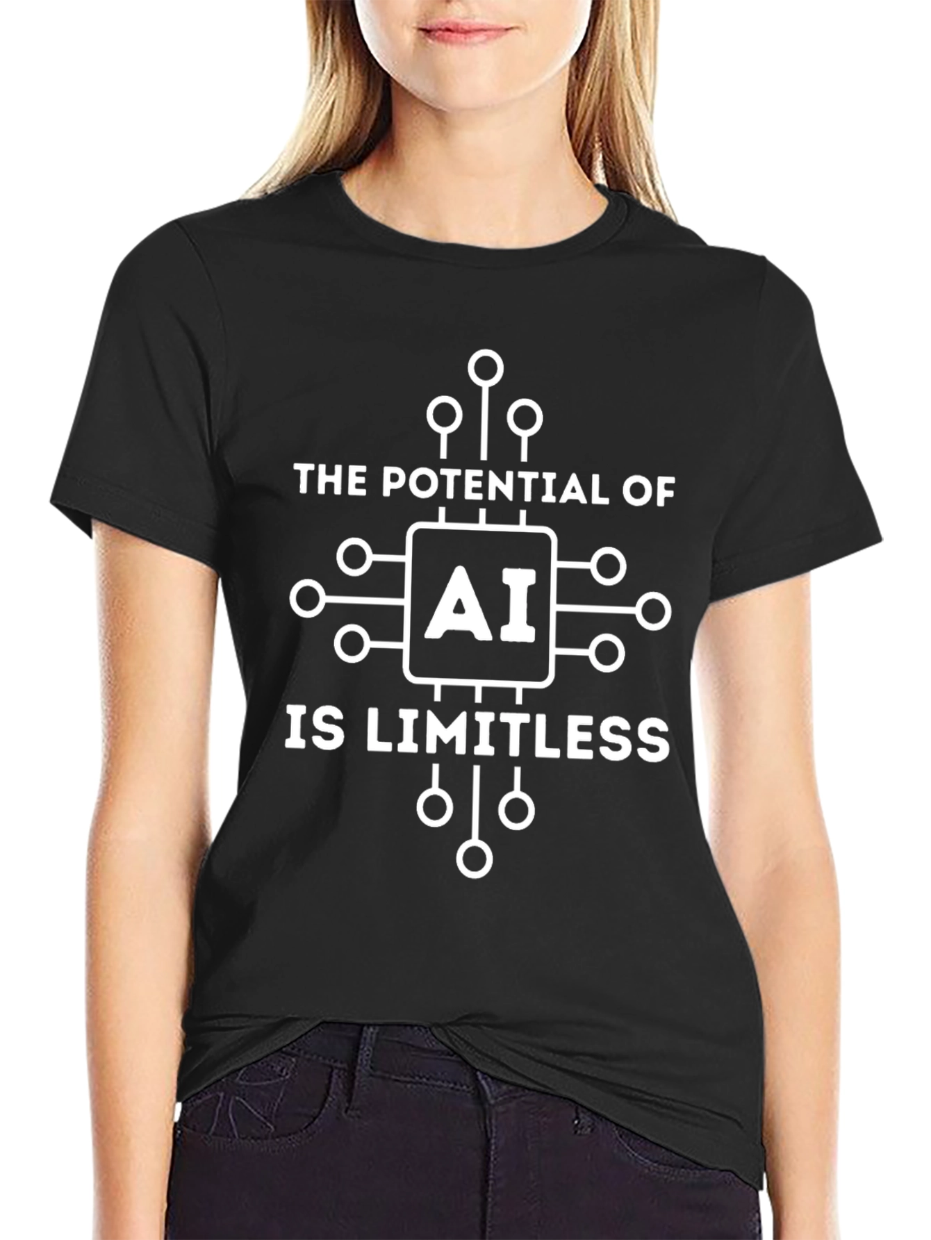 AI Potential Black Graphic Tee