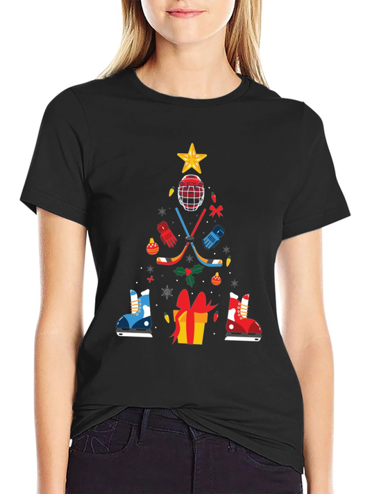 Hockey Christmas Tree T-Shirt