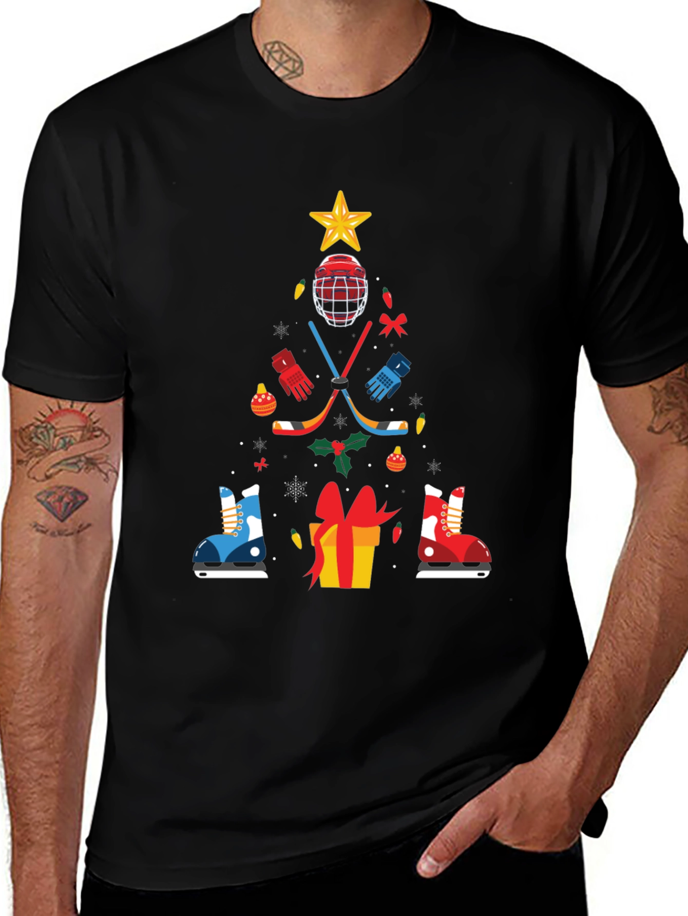 Hockey Christmas Tree T-Shirt