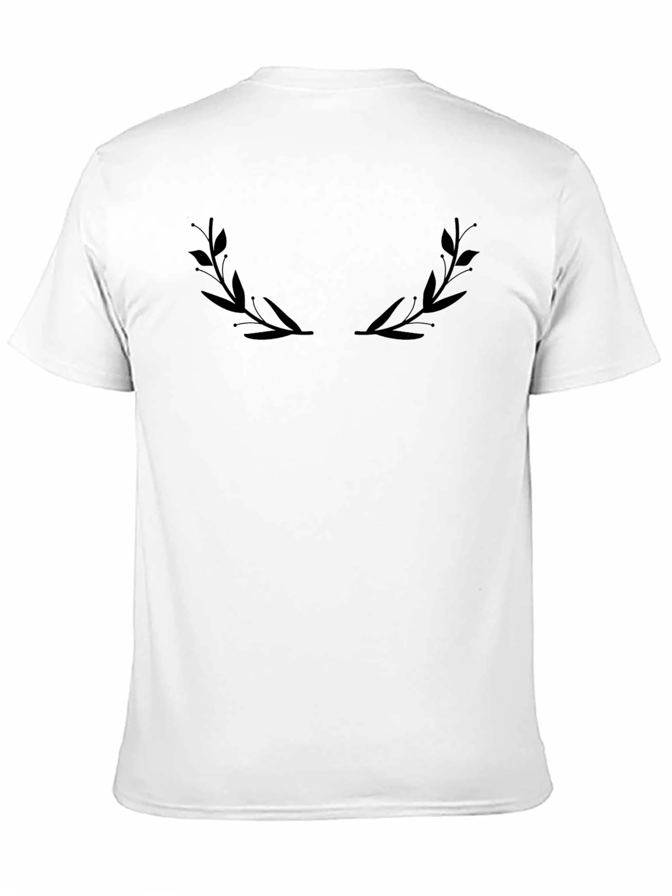 Mens Black Laurel Graphic Tee - Casual Comfort