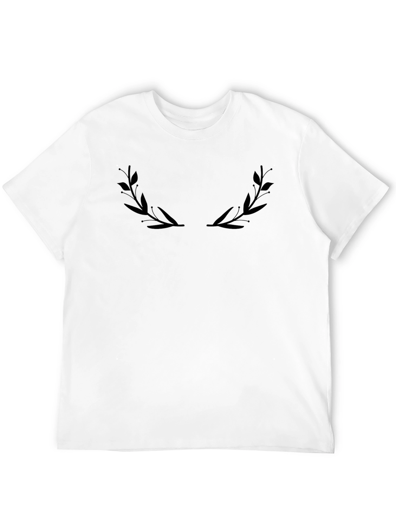 Mens Black Laurel Graphic Tee - Casual Comfort