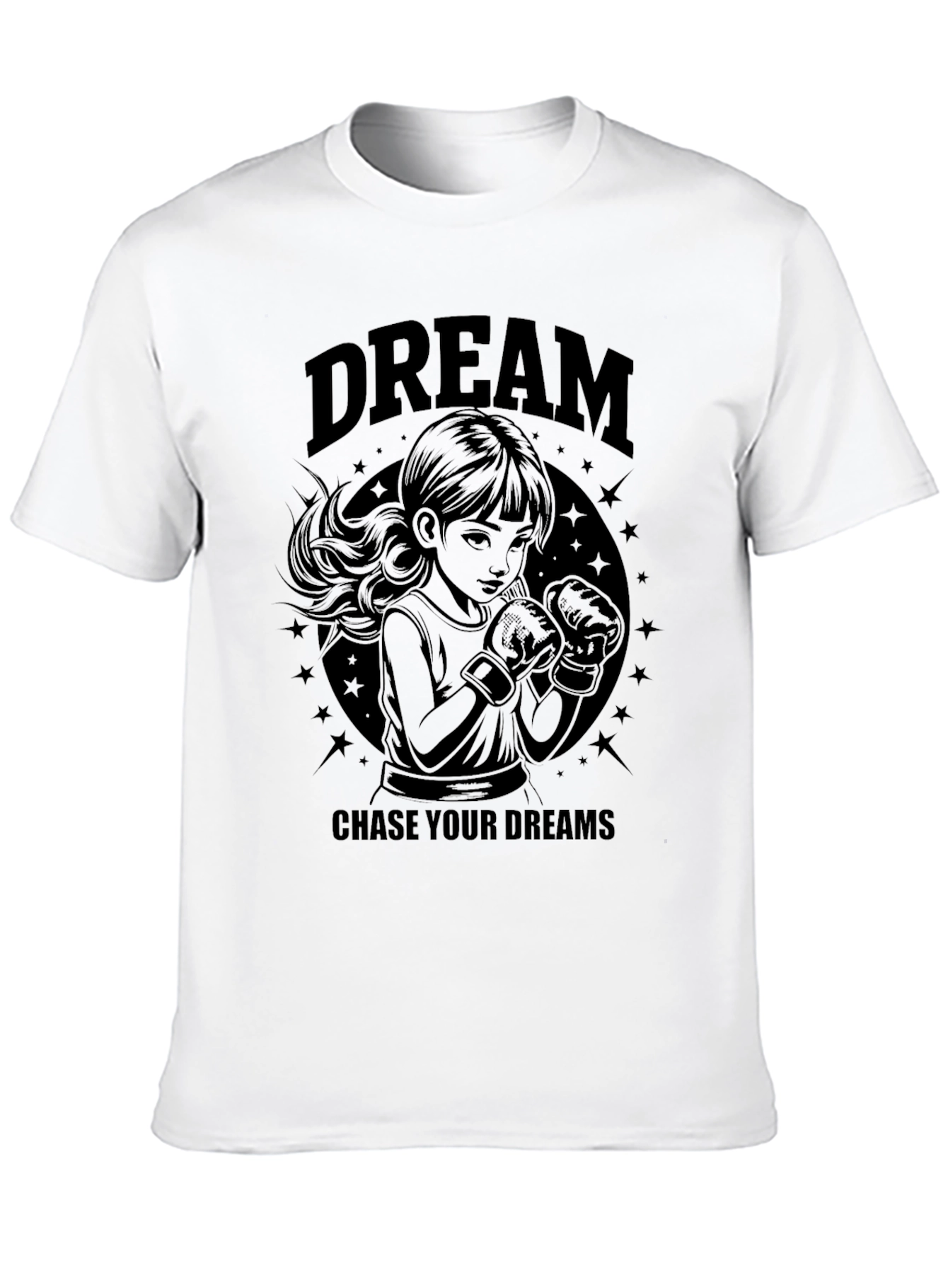 Dream Chaser Graphic Tee - Stylish Black Cotton T-Shirt