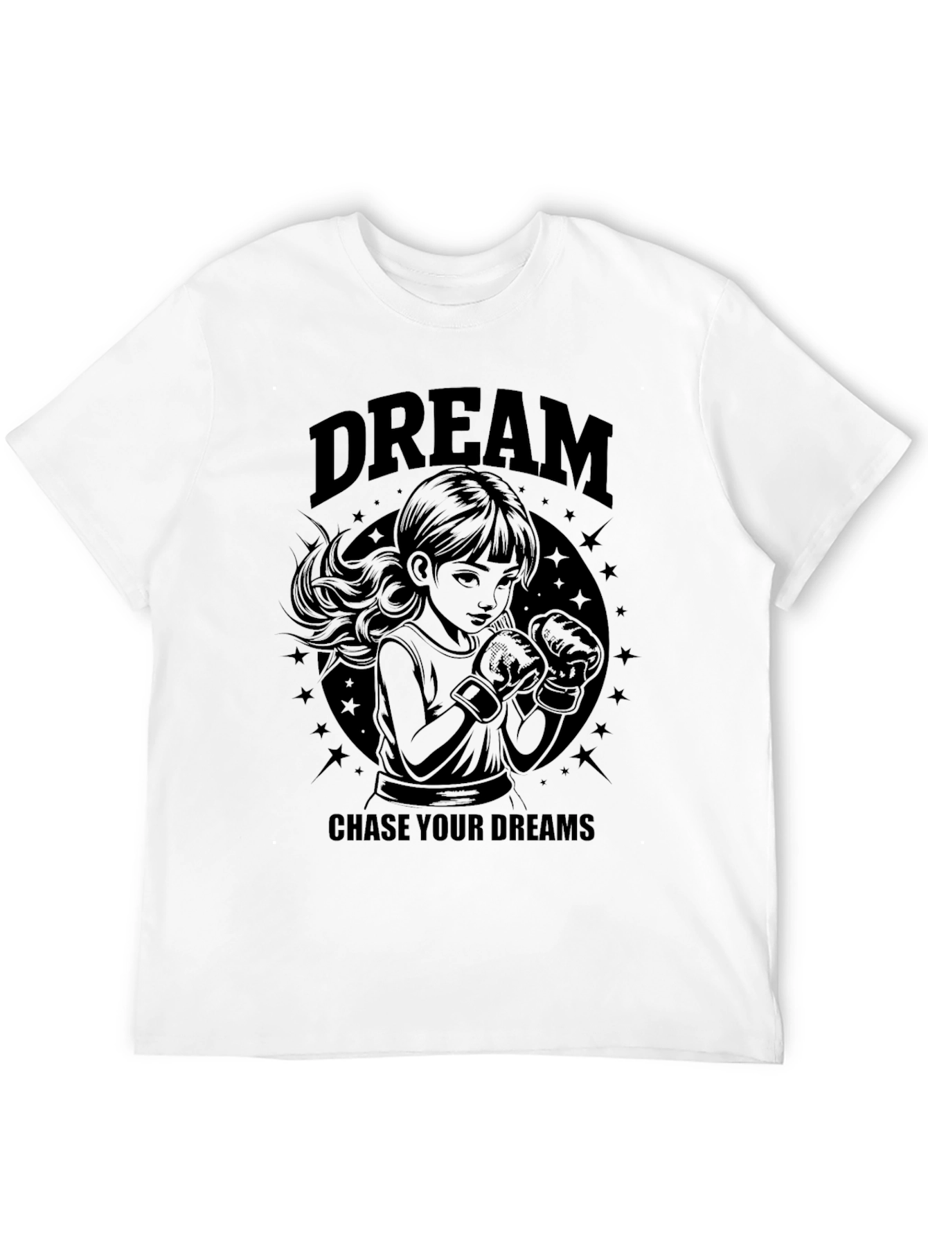 Dream Chaser Graphic Tee - Stylish Black Cotton T-Shirt