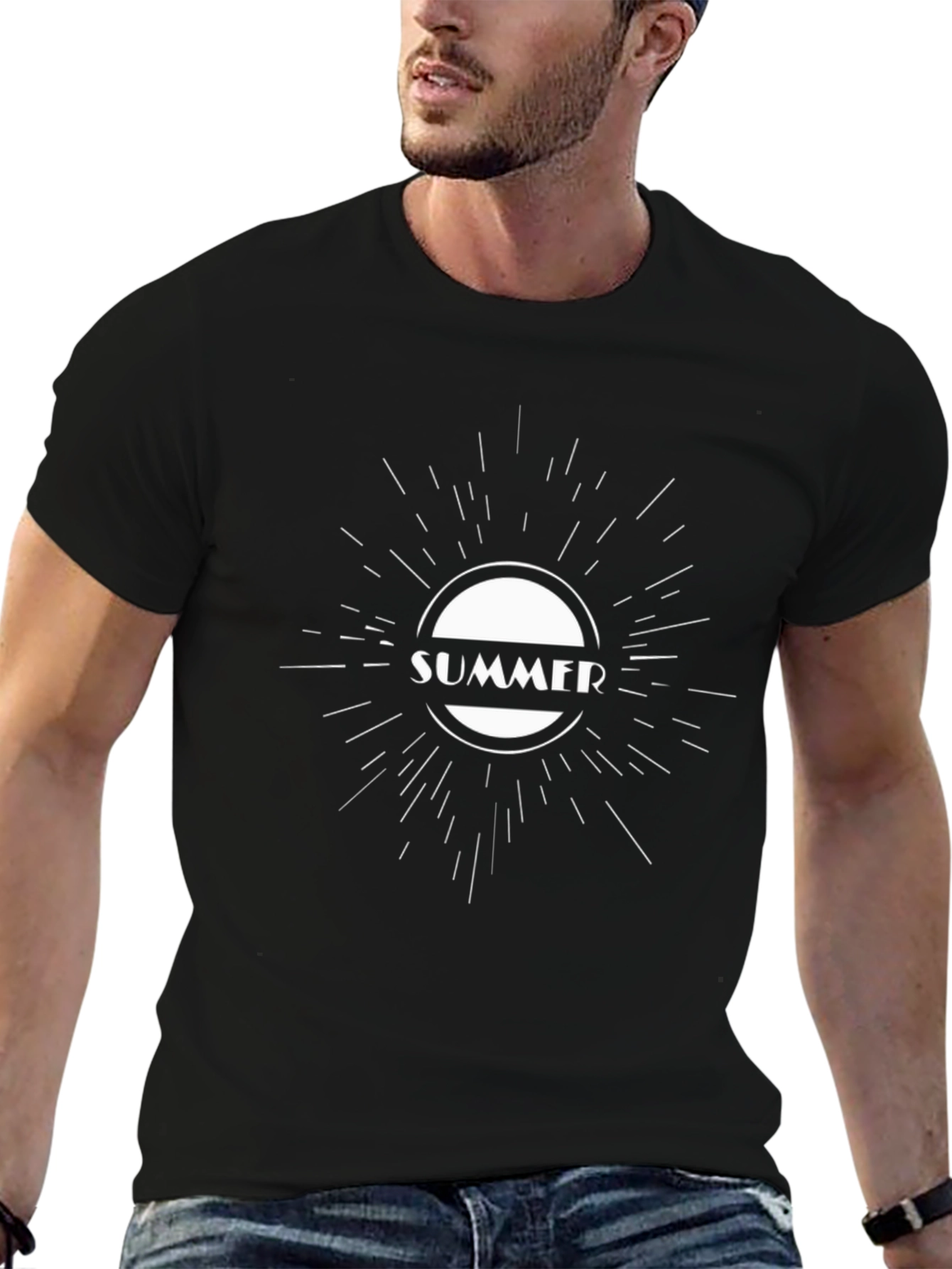 Summer Graphic Black T-Shirt
