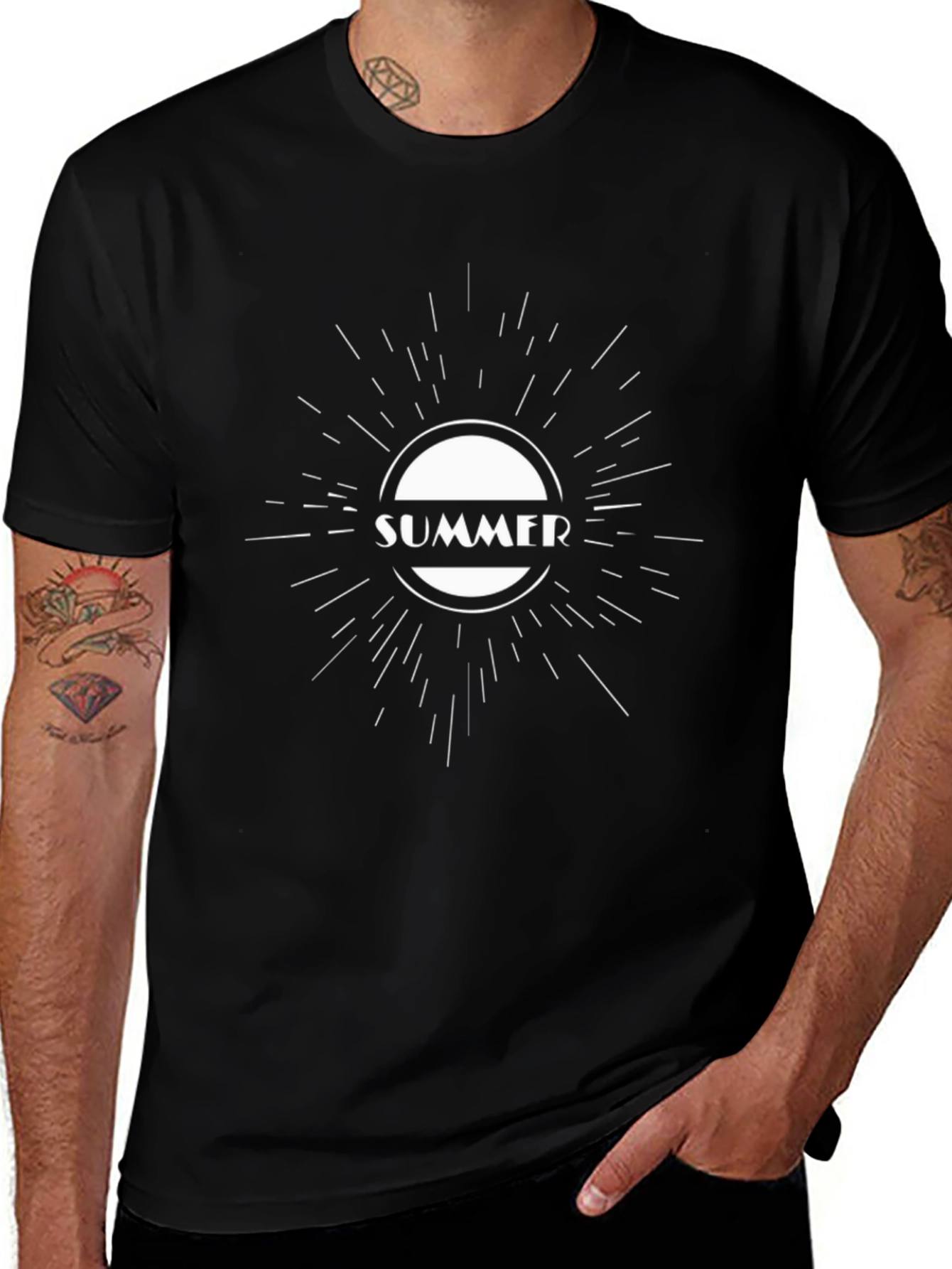 Summer Graphic Black T-Shirt