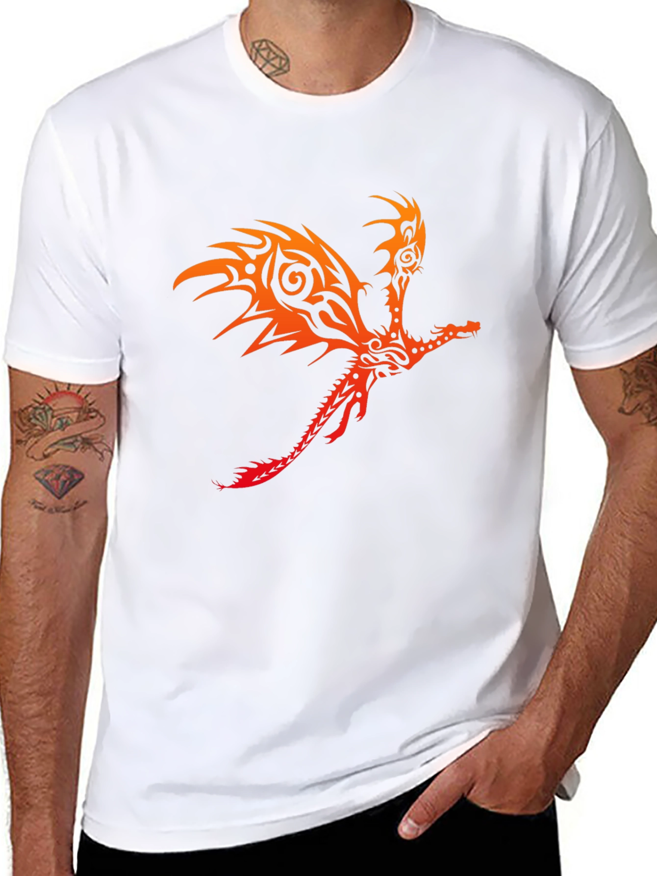Tribal Dragon Graphic T-Shirt - Bold & Unique Design
