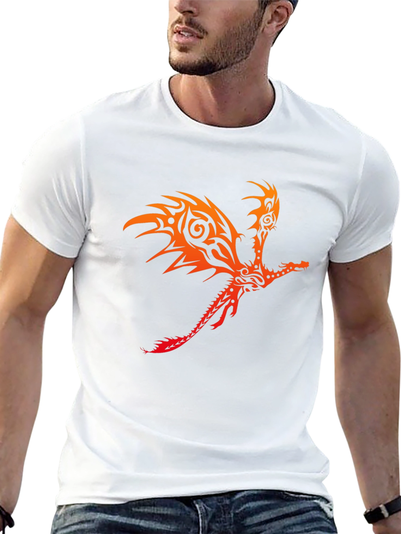 Tribal Dragon Graphic T-Shirt - Bold & Unique Design