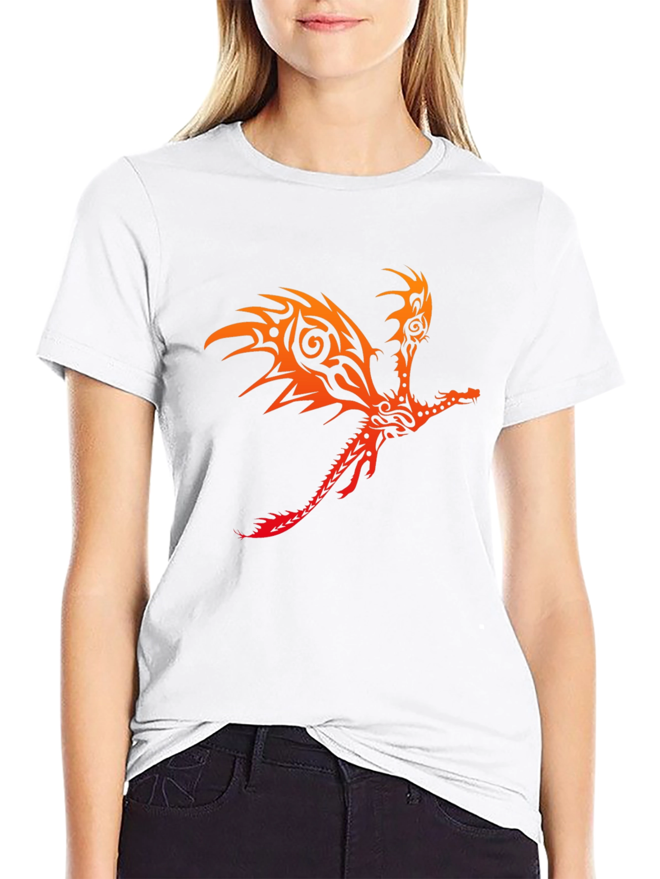 Tribal Dragon Graphic T-Shirt - Bold & Unique Design
