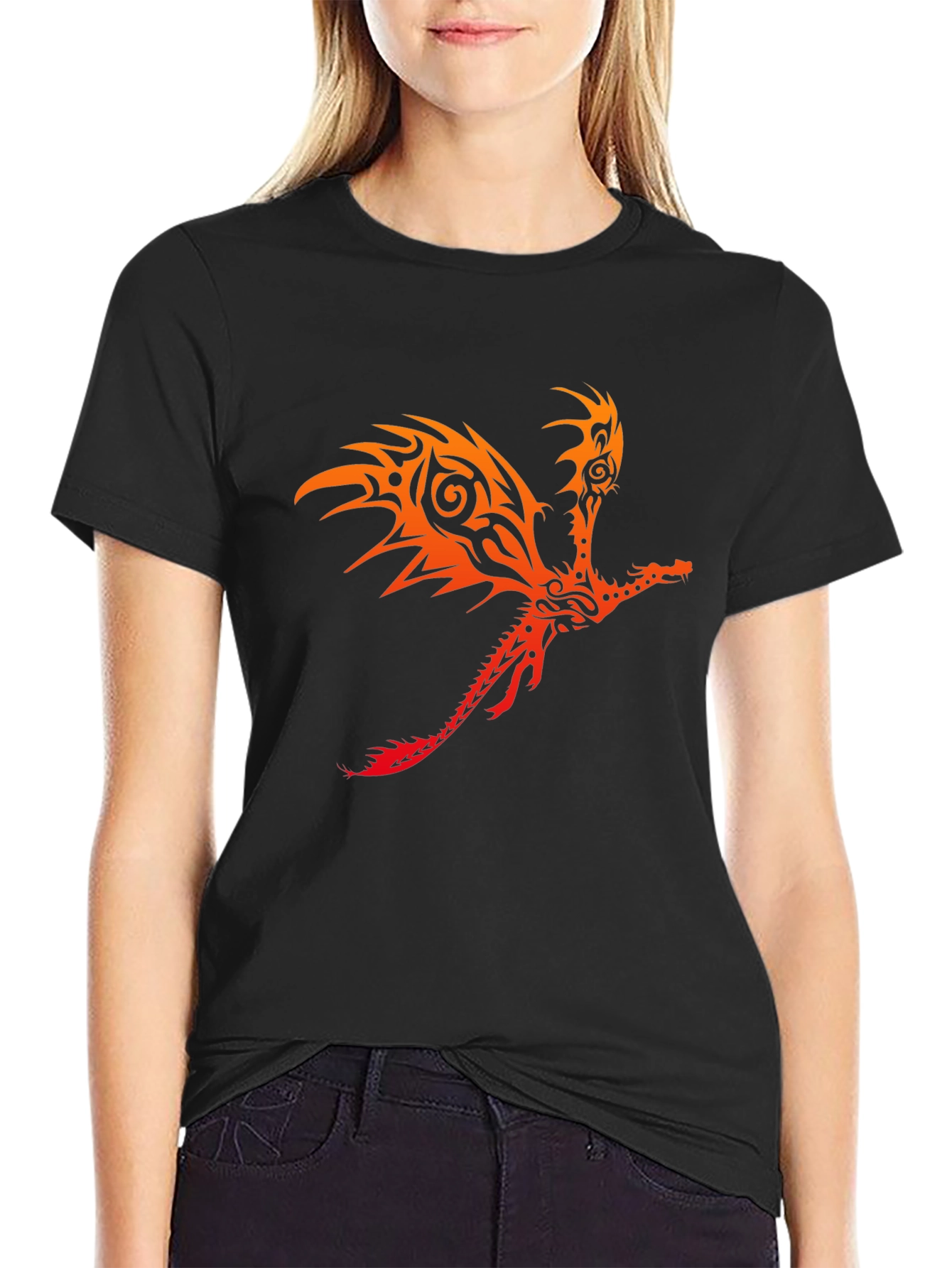 Tribal Dragon Graphic T-Shirt - Bold & Unique Design