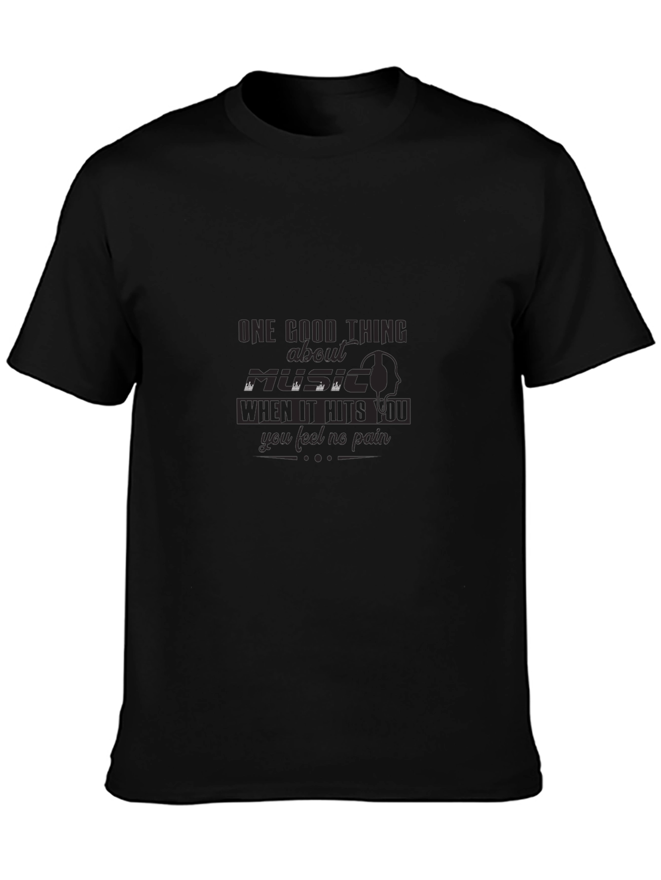 Music Quote Graphic T-Shirt - Black