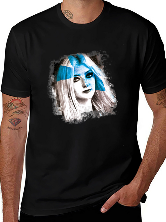 Abstract Woman Graphic T-Shirt - Black