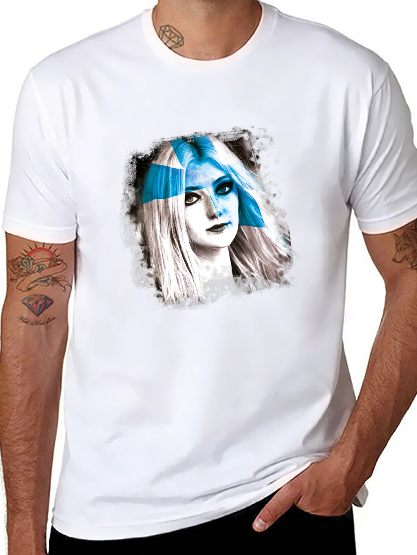 Abstract Woman Graphic T-Shirt - Black