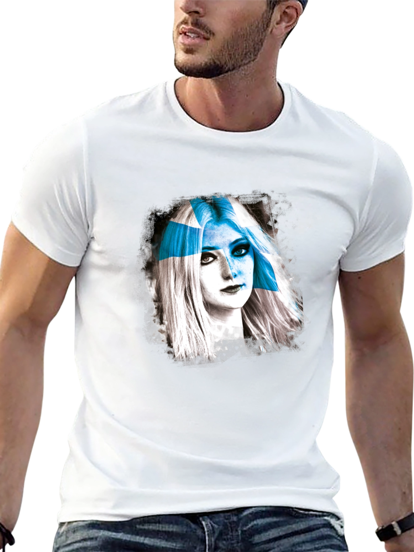 Abstract Woman Graphic T-Shirt - Black