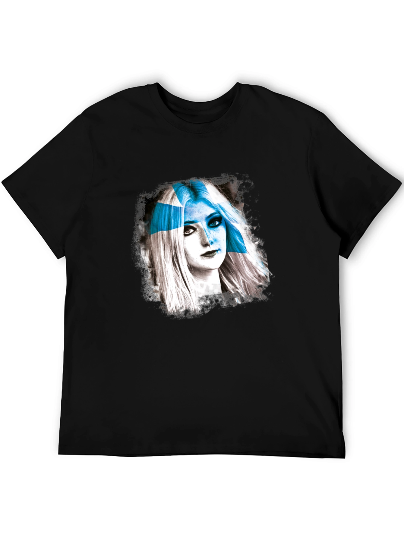Abstract Woman Graphic T-Shirt - Black