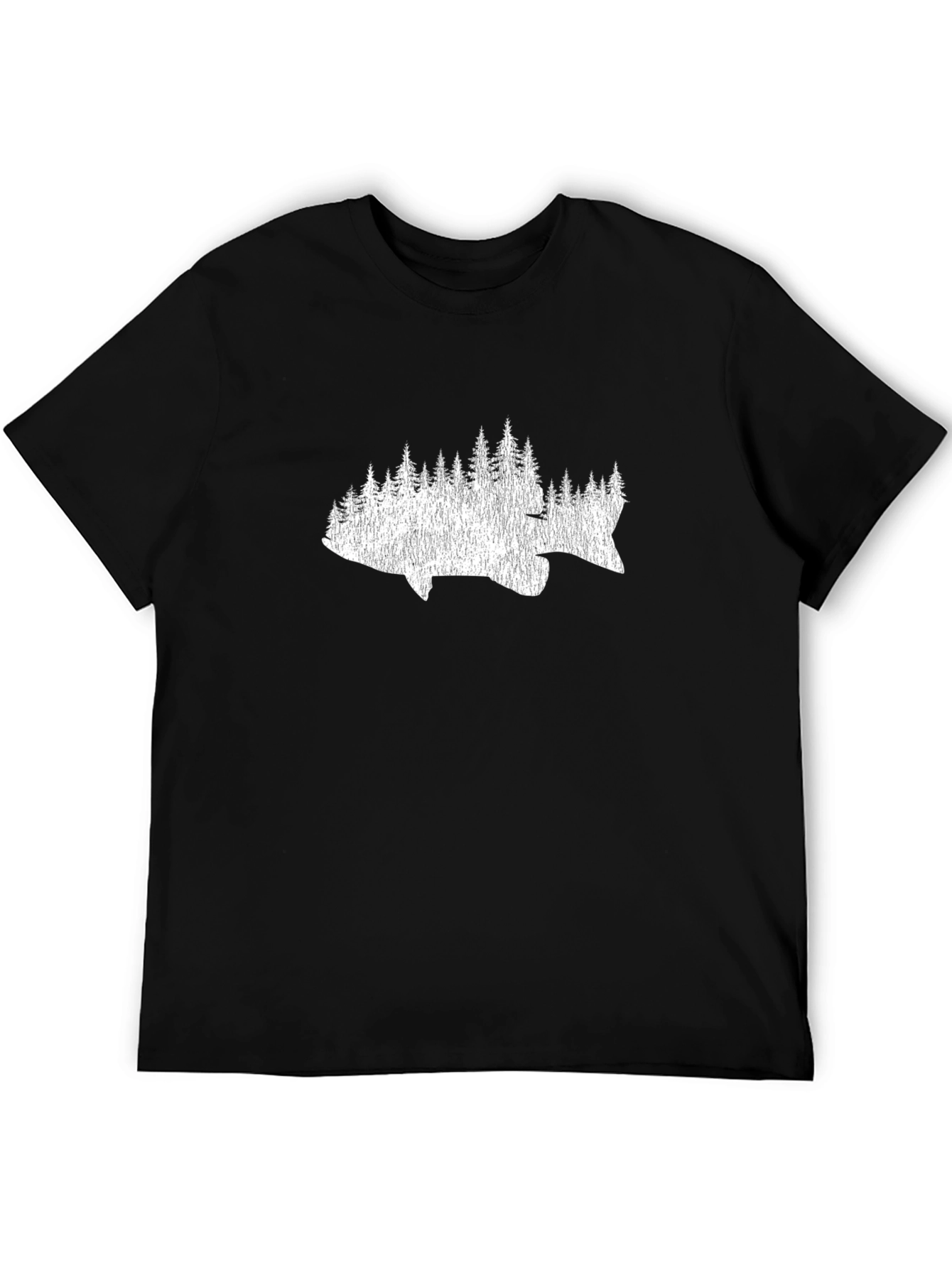 Fish & Trees Graphic Tee - Black