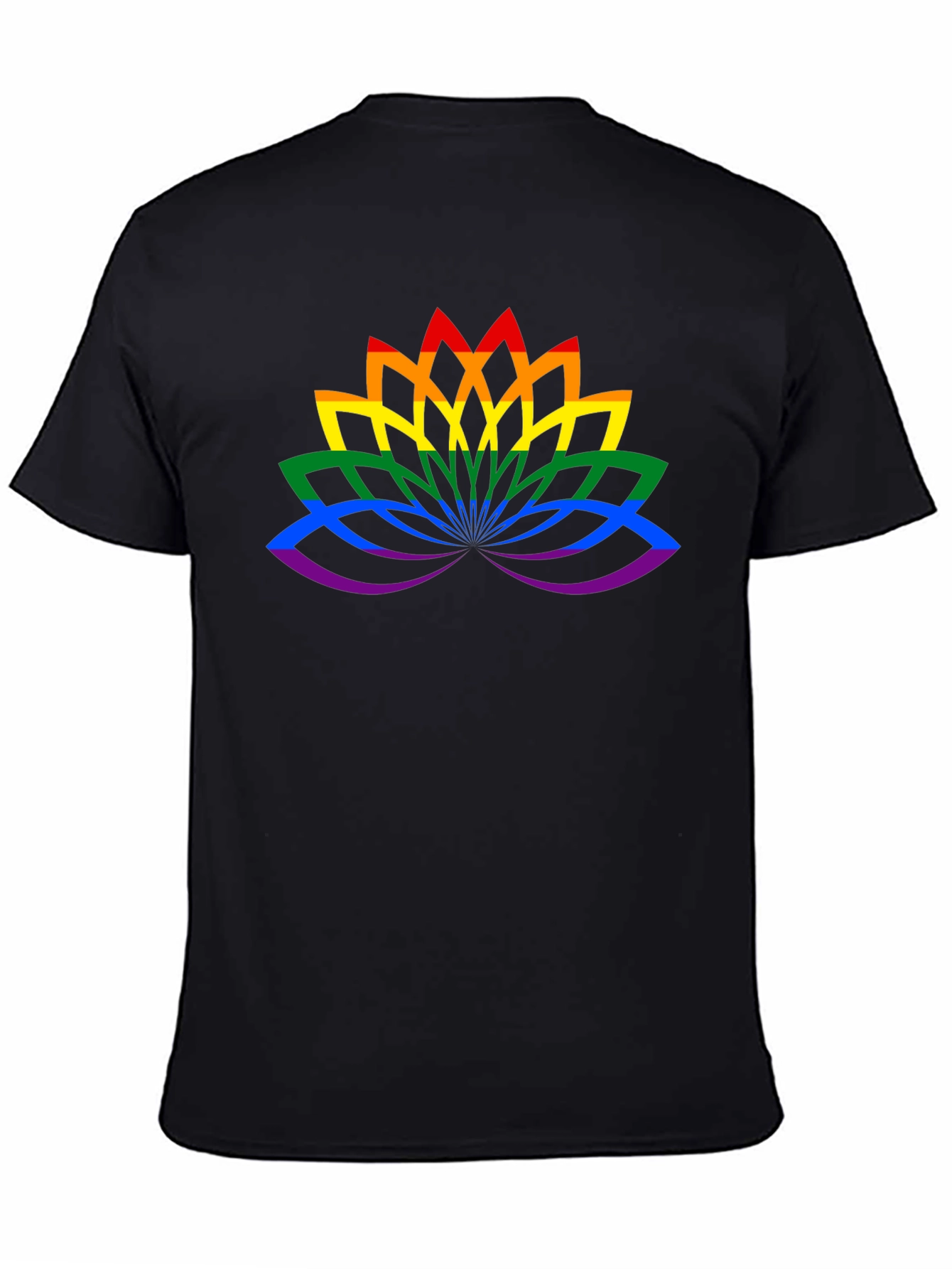 LGBT Pride Lotus Flower Black T-Shirt