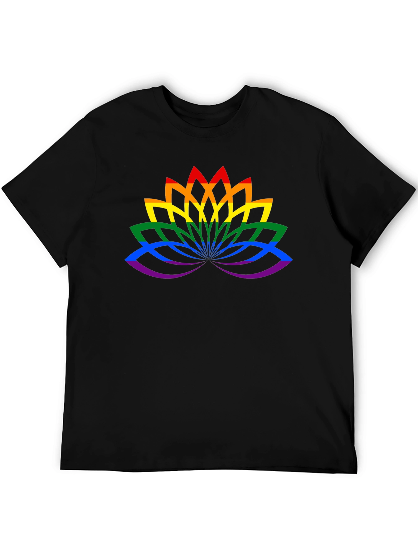 LGBT Pride Lotus Flower Black T-Shirt