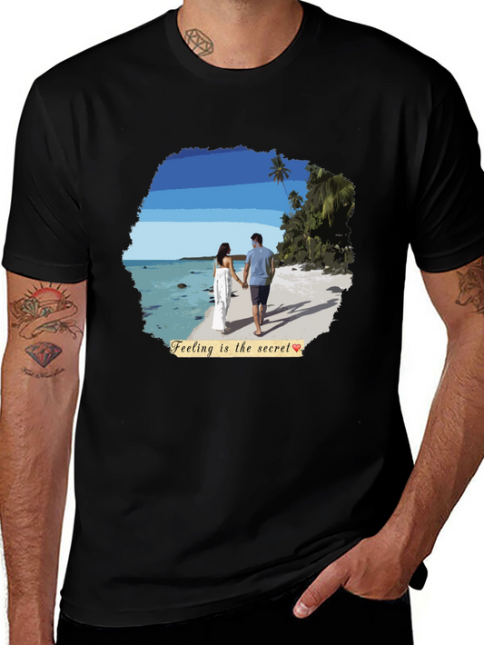 Beach Couple T-Shirt: Feeling Is The Secret