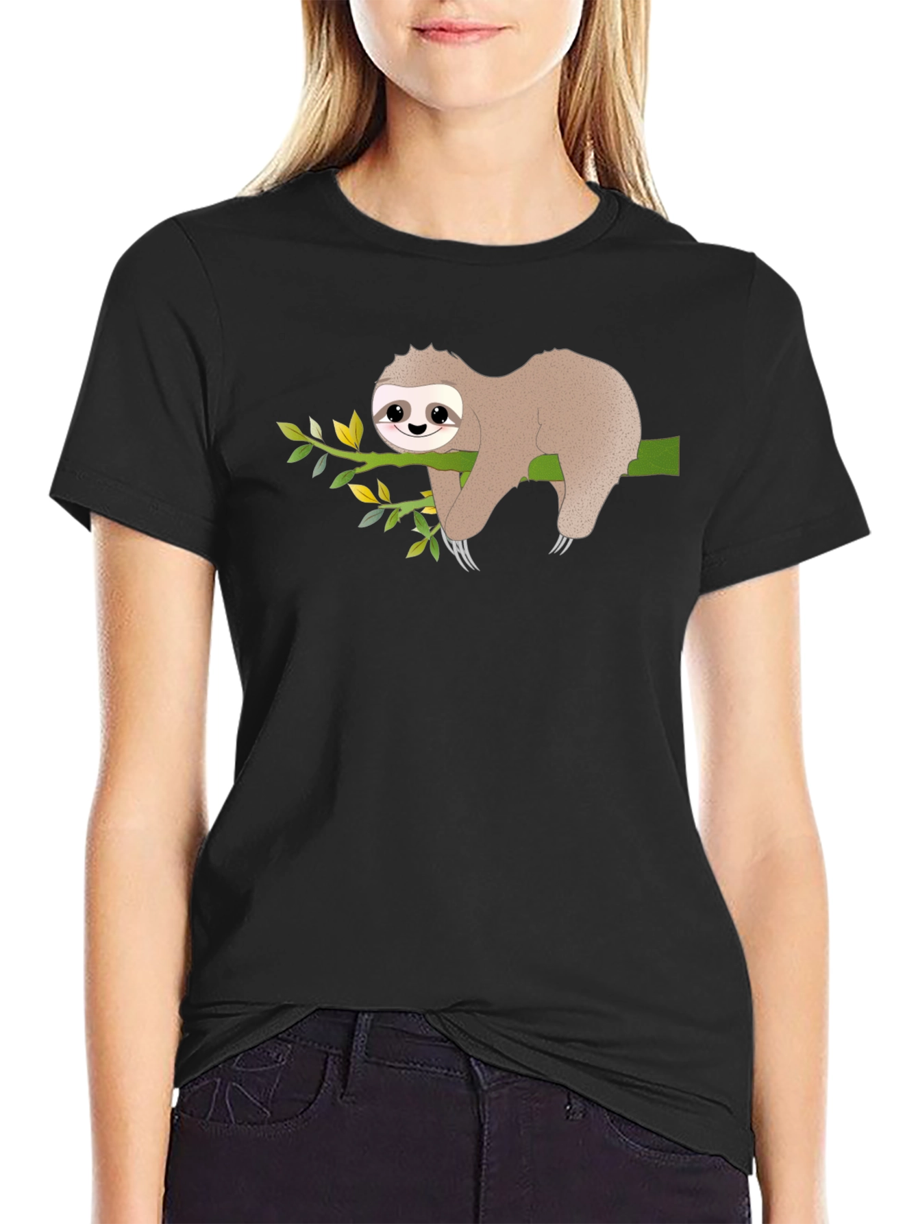 Sloth on Branch Graphic T-Shirt