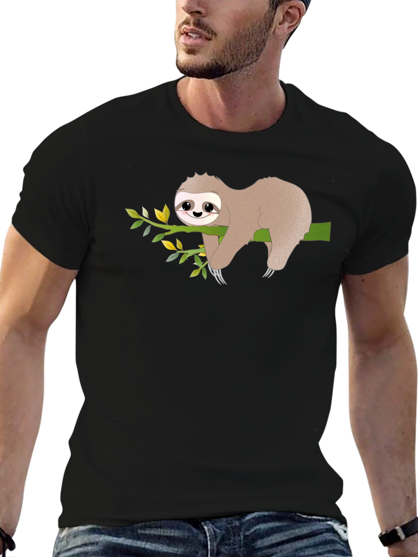 Sloth on Branch Graphic T-Shirt