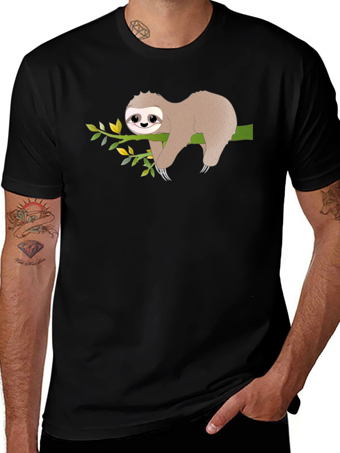 Sloth on Branch Graphic T-Shirt