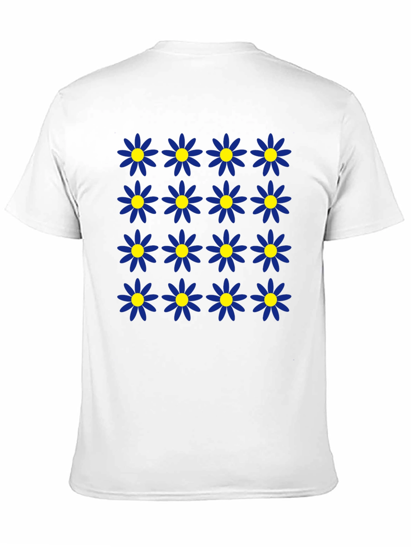 Daisy Pattern Black T-Shirt