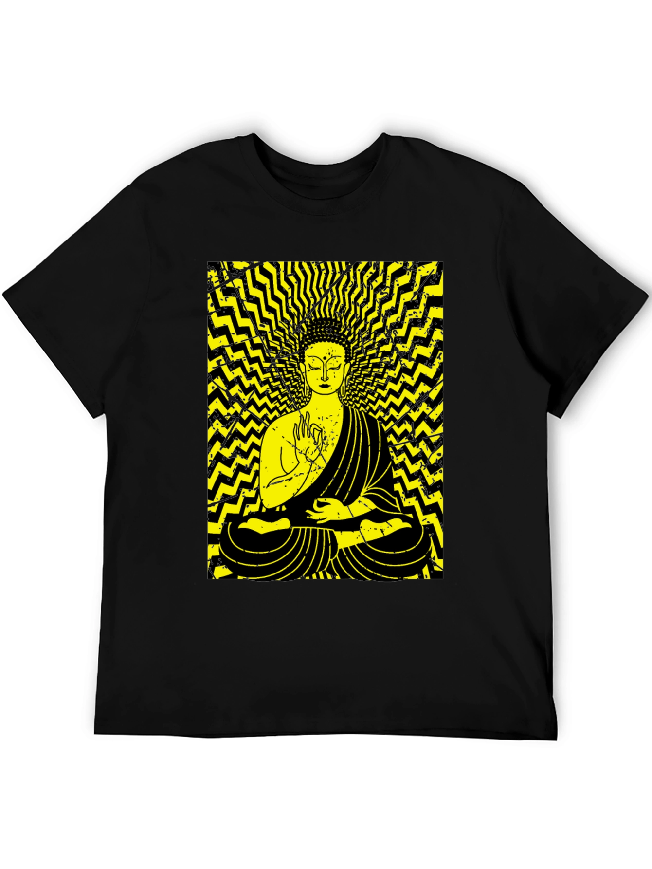 Buddha Graphic Print Black T-Shirt