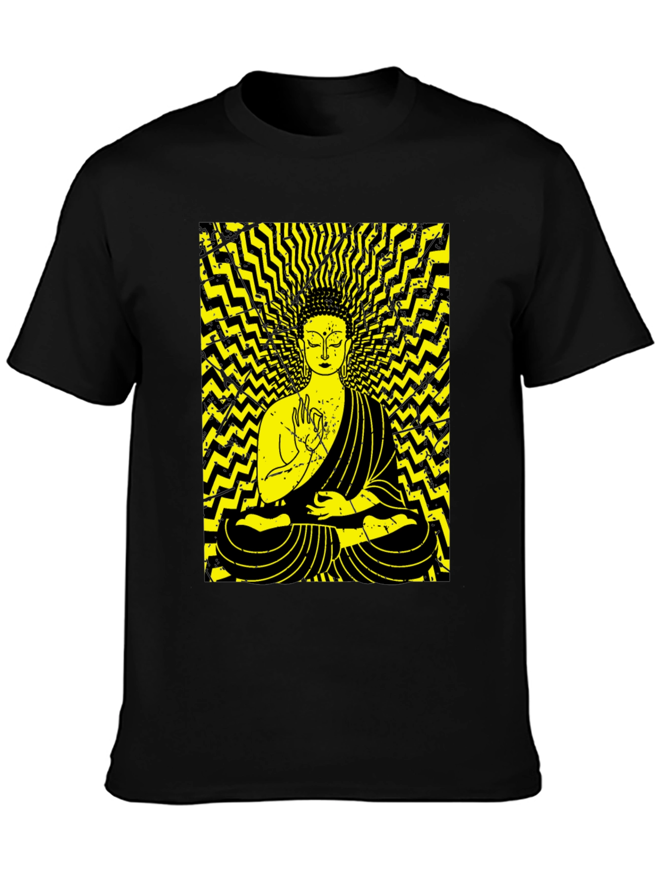 Buddha Graphic Print Black T-Shirt