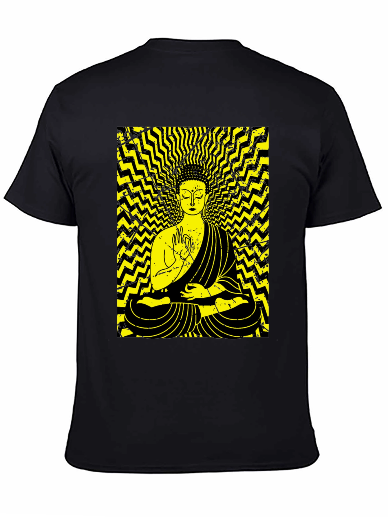 Buddha Graphic Print Black T-Shirt