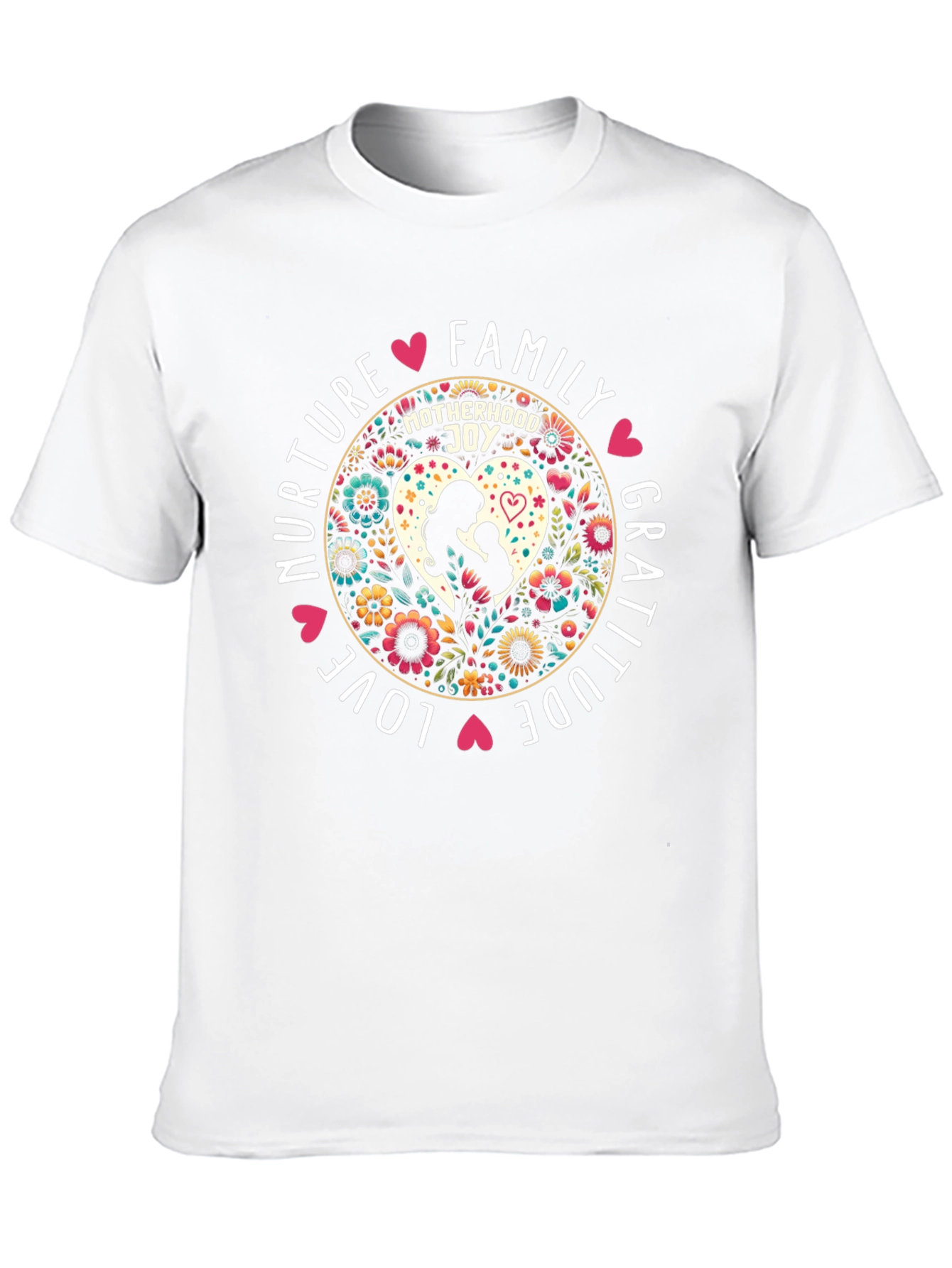 Motherhood Joy Black Graphic T-Shirt