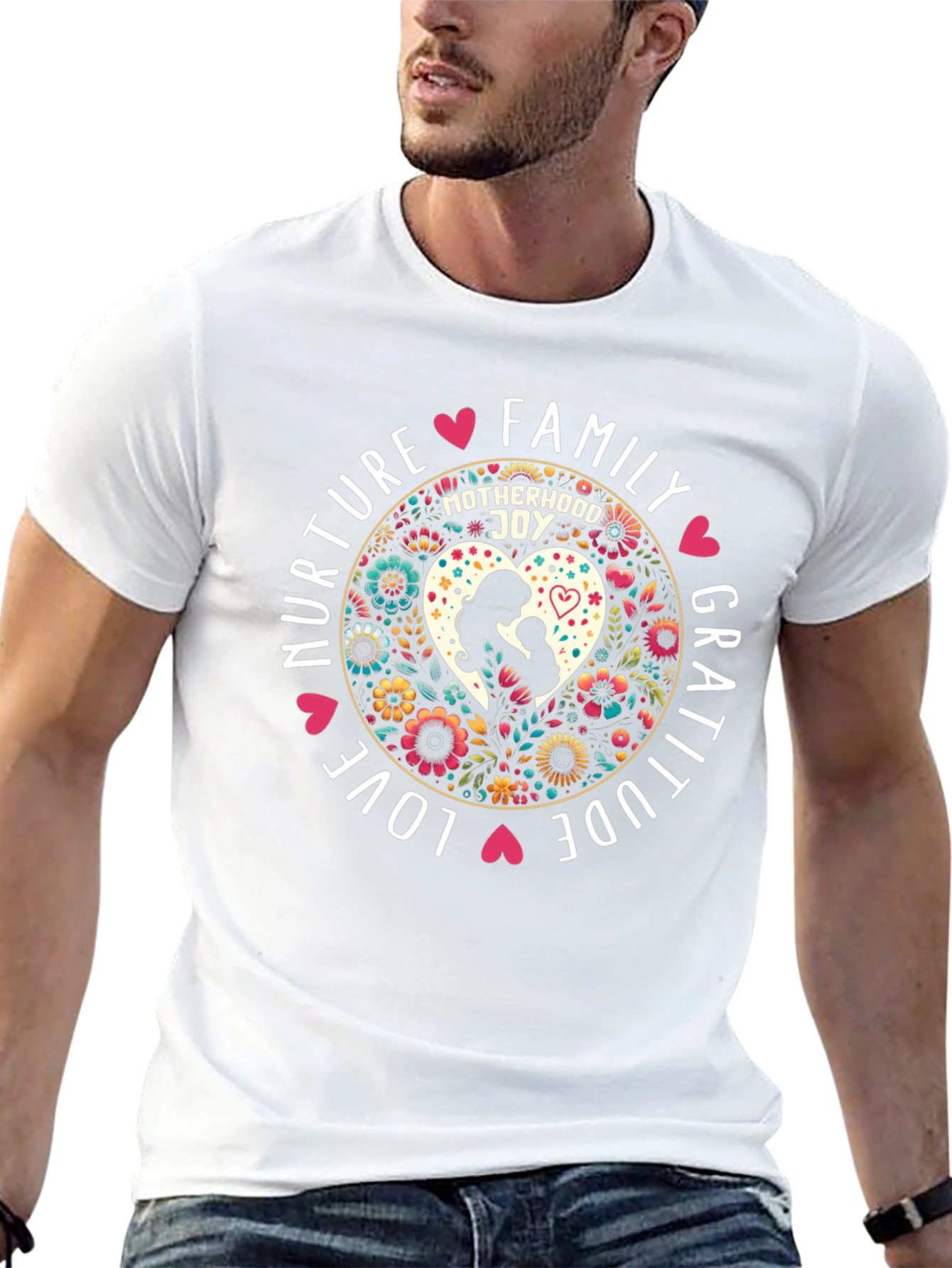 Motherhood Joy Black Graphic T-Shirt