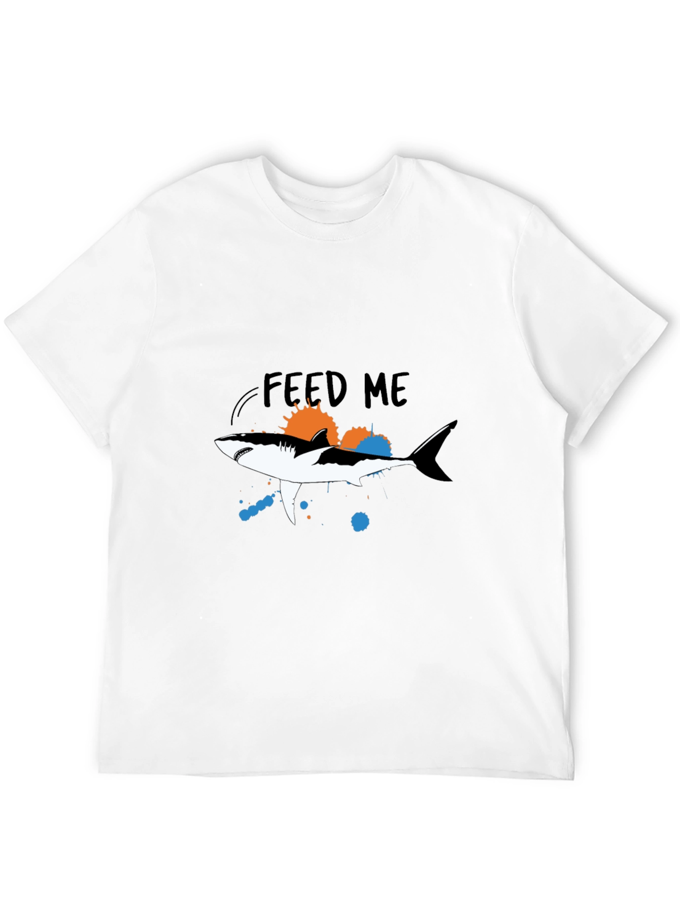 Feed Me Shark Graphic Tee - Mens Black T-Shirt