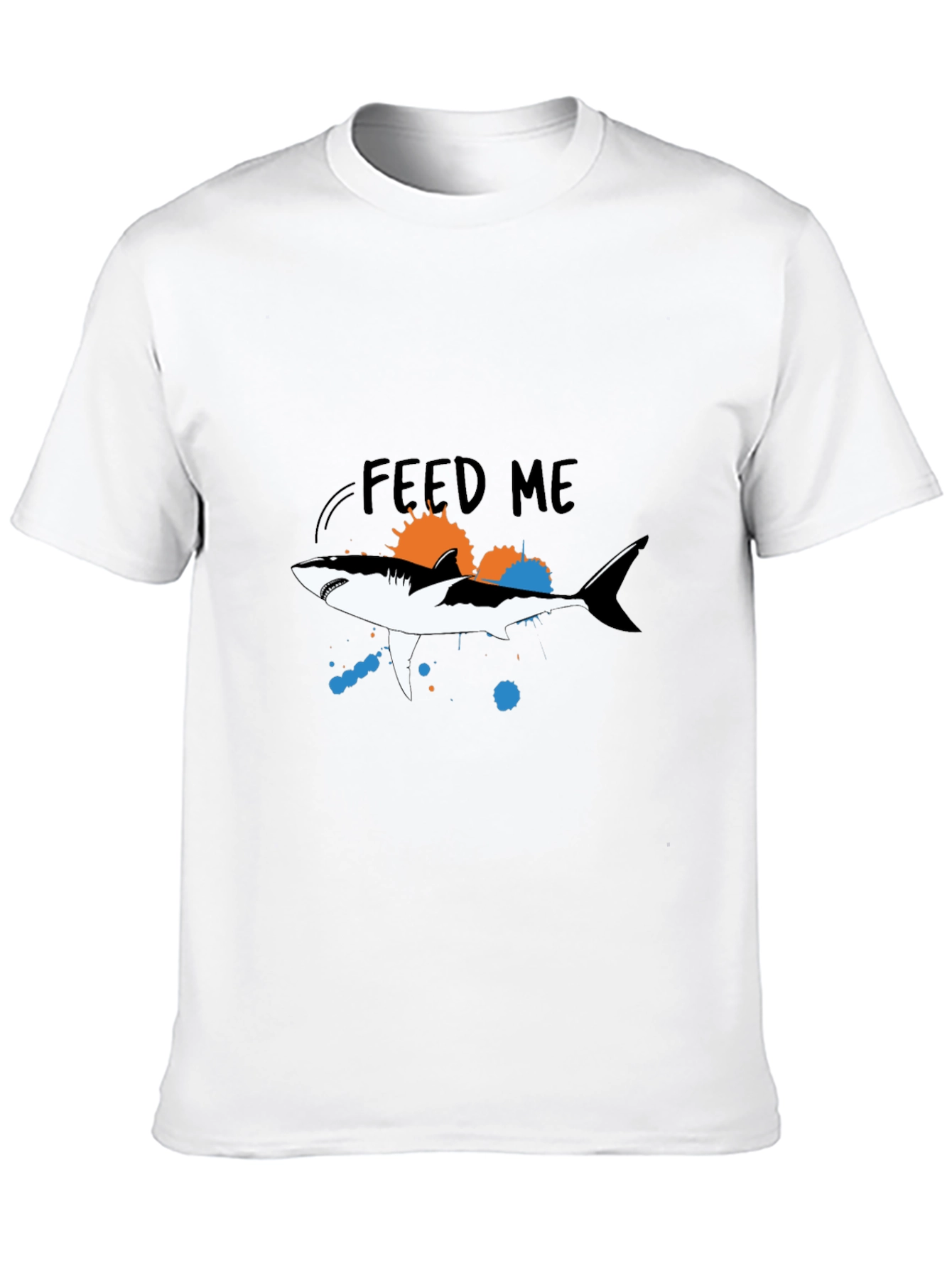 Feed Me Shark Graphic Tee - Mens Black T-Shirt