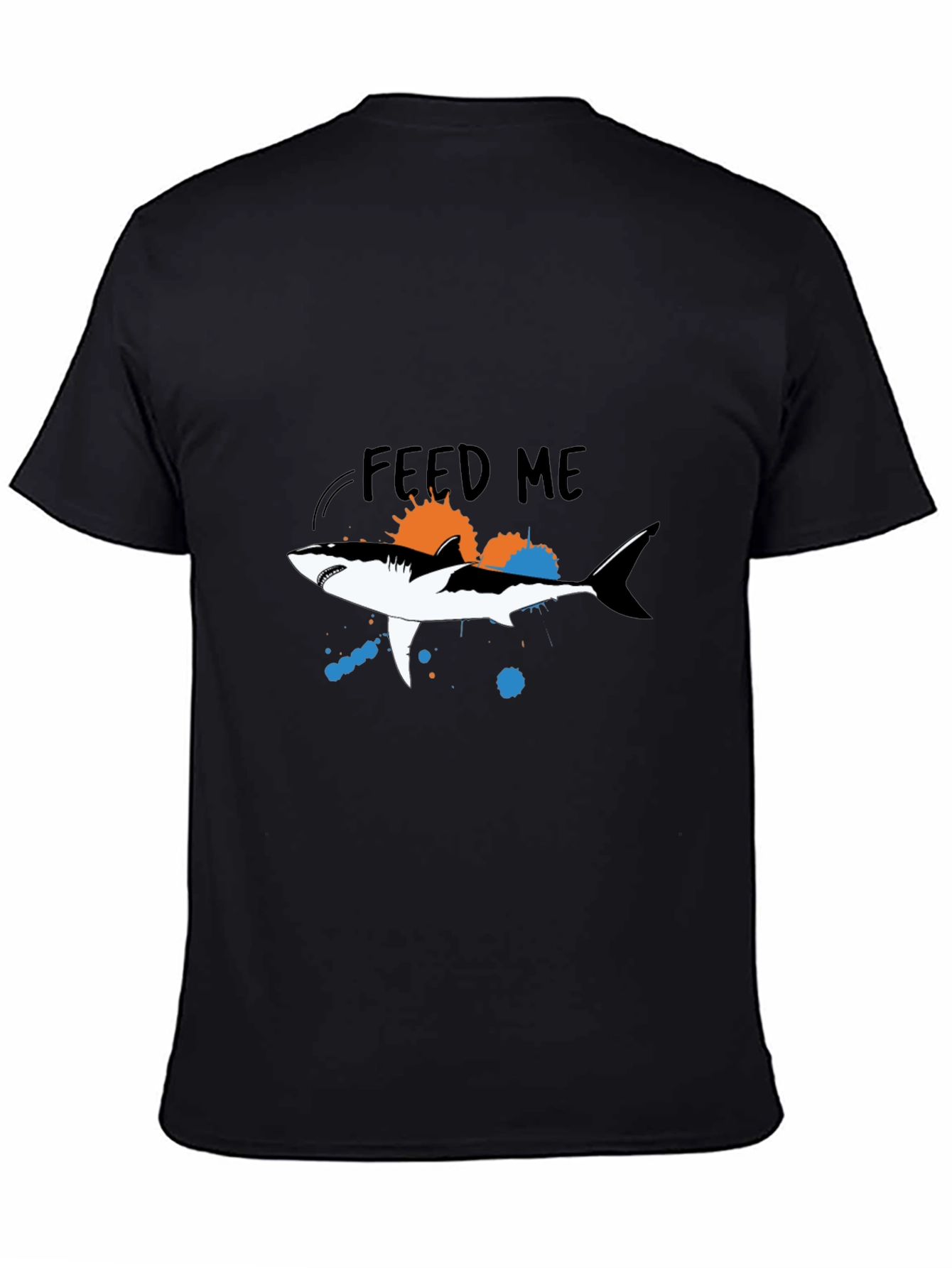 Feed Me Shark Graphic Tee - Mens Black T-Shirt