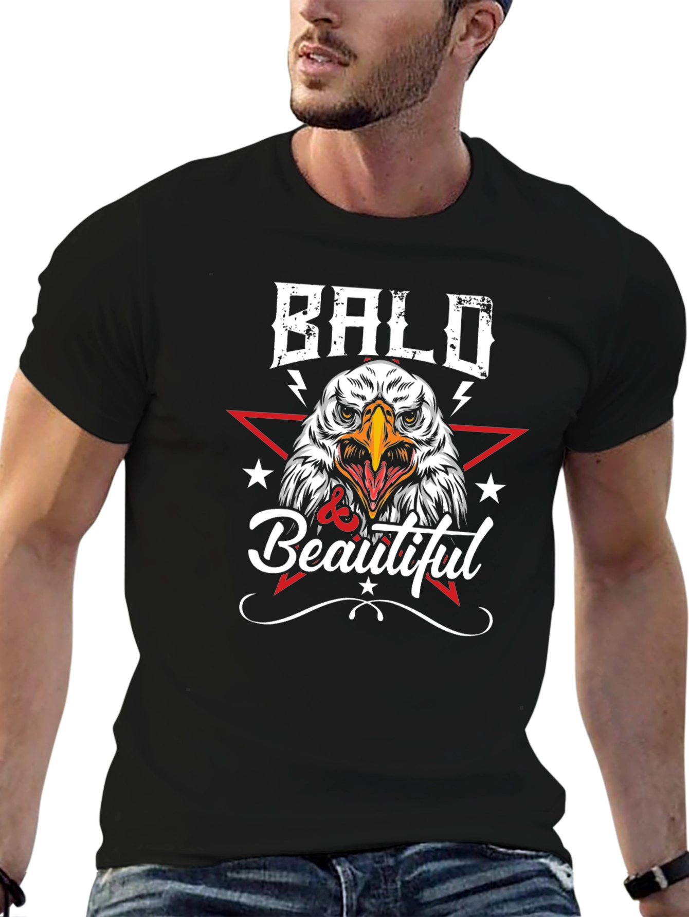 Bald & Beautiful Eagle Graphic T-Shirt