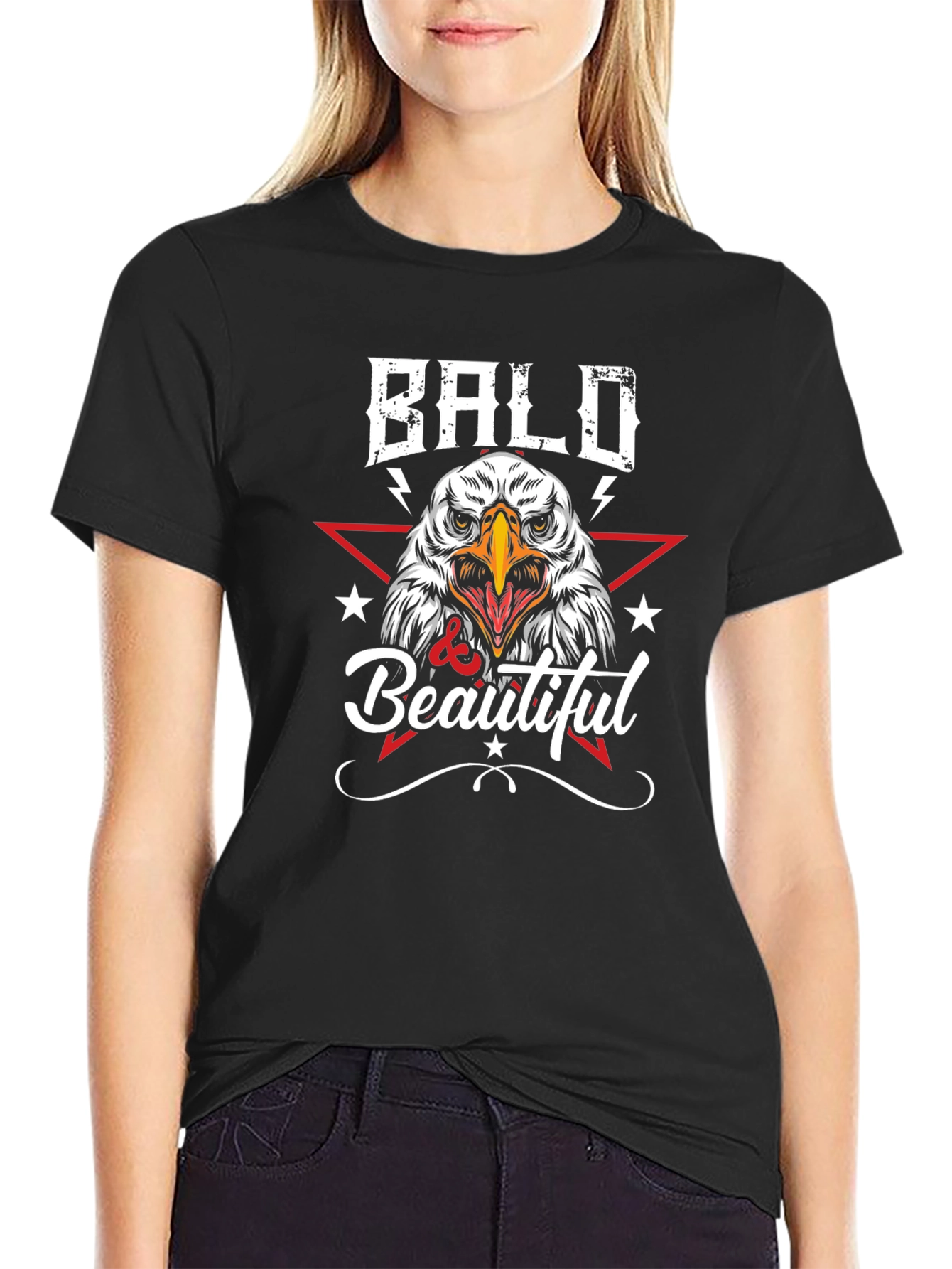 Bald & Beautiful Eagle Graphic T-Shirt