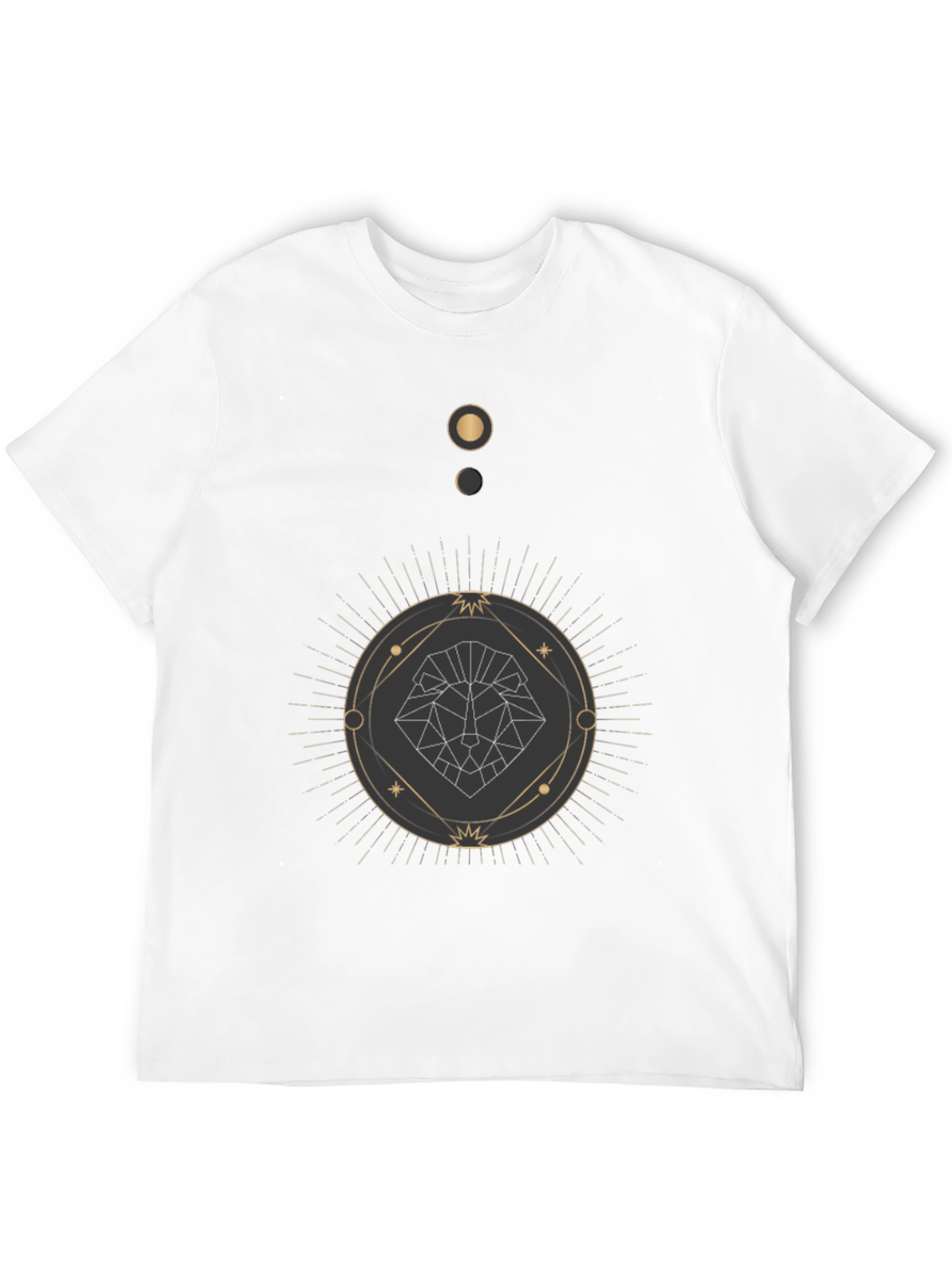 Geometric Lion Graphic Black T-Shirt
