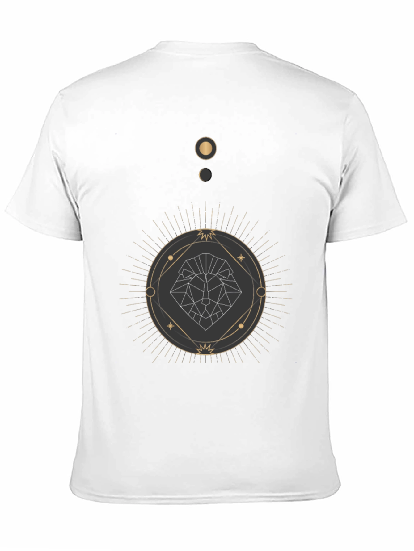 Geometric Lion Graphic Black T-Shirt