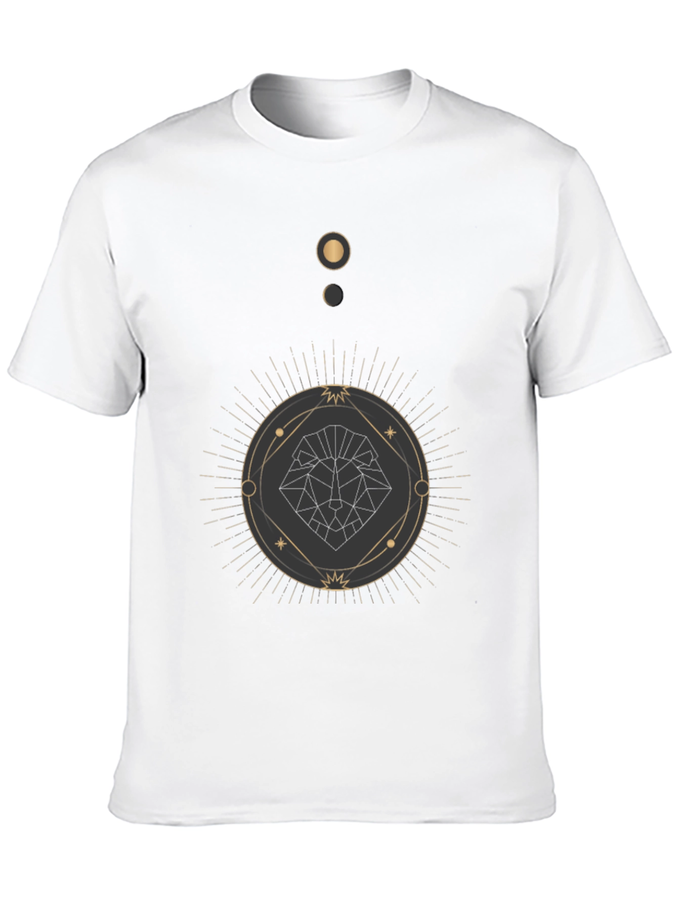 Geometric Lion Graphic Black T-Shirt