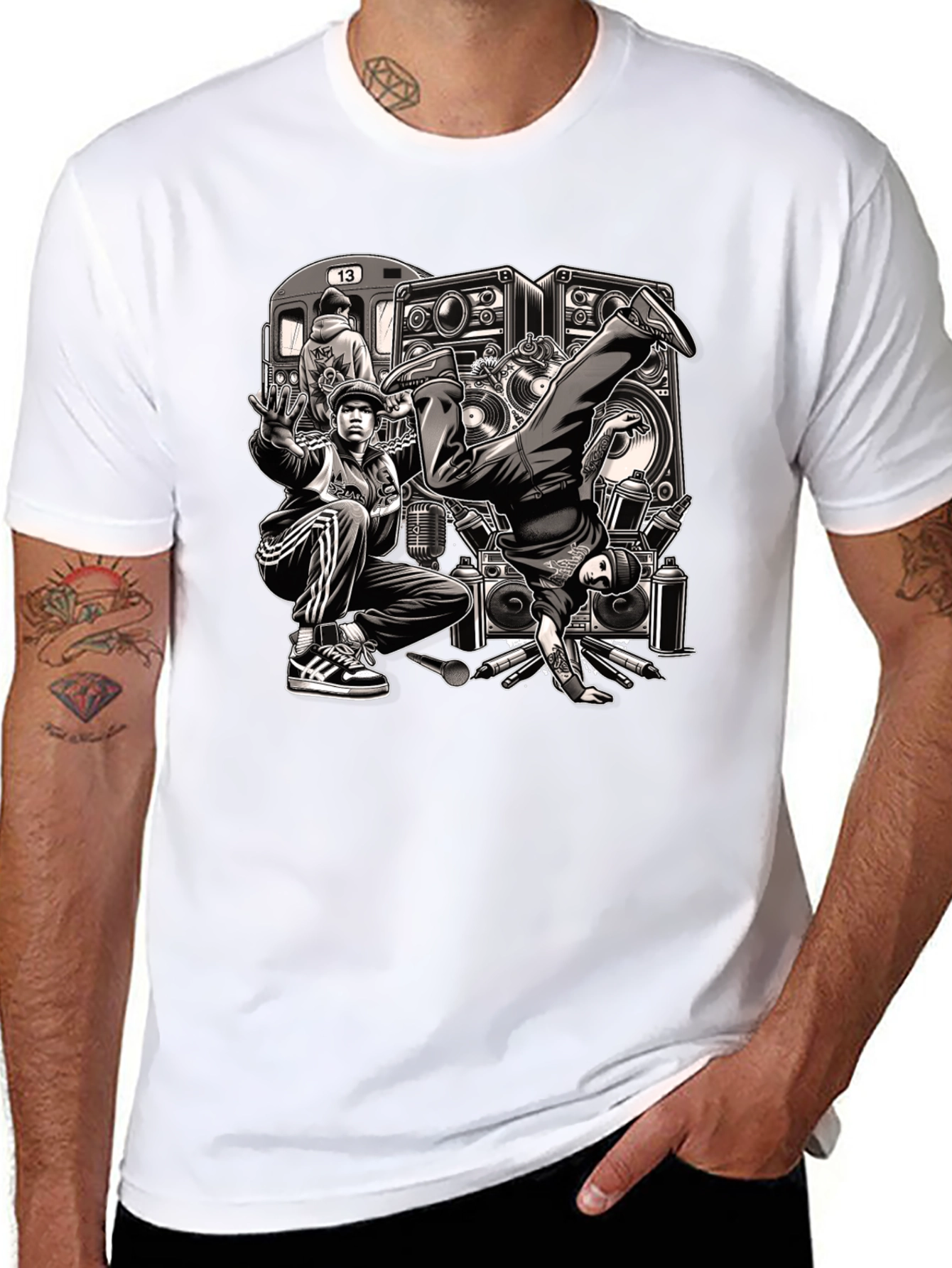 Retro Hip Hop Graphic T-Shirt - Classic Street Style
