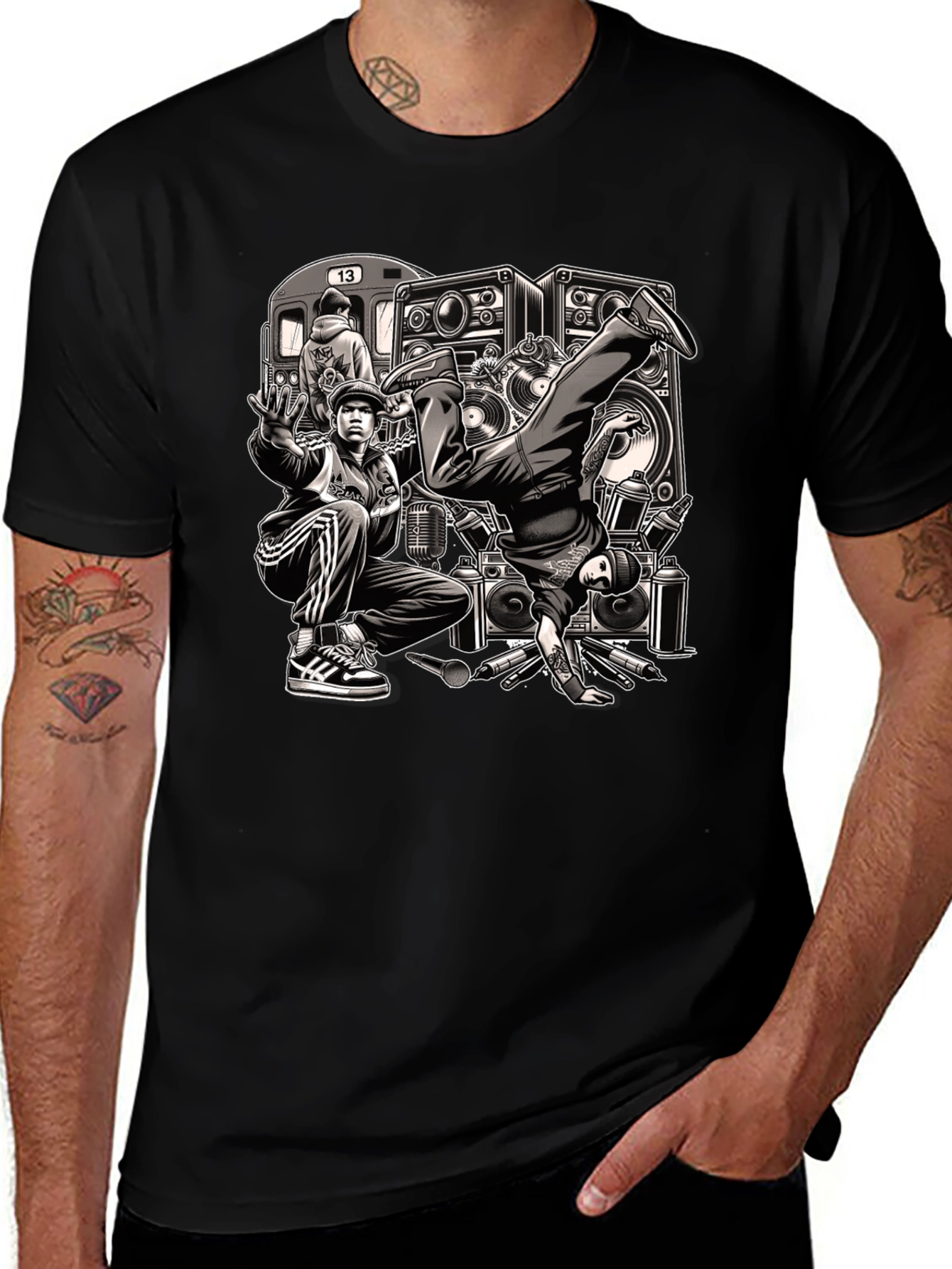 Retro Hip Hop Graphic T-Shirt - Classic Street Style